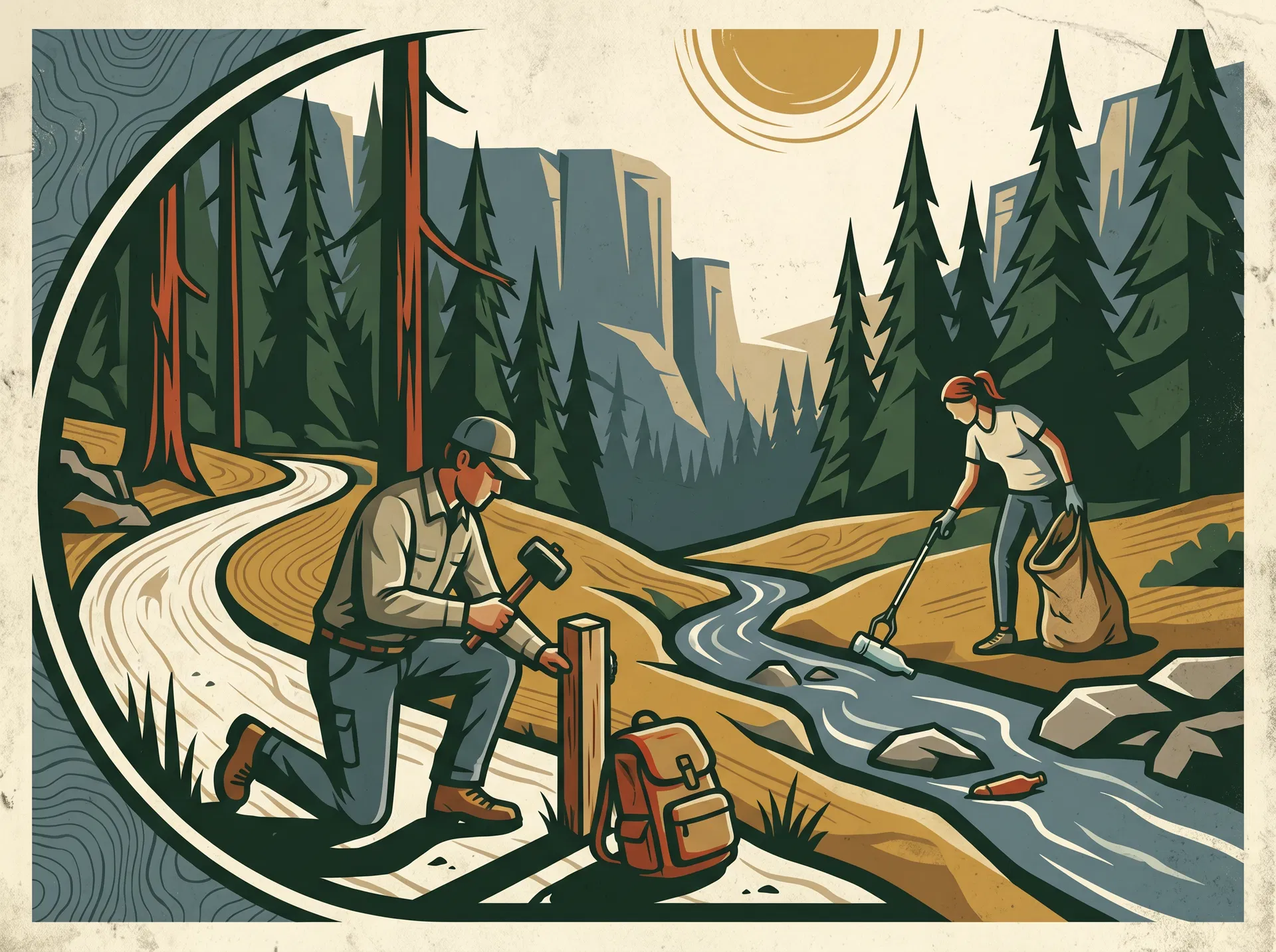 Outdoor editorial illustration