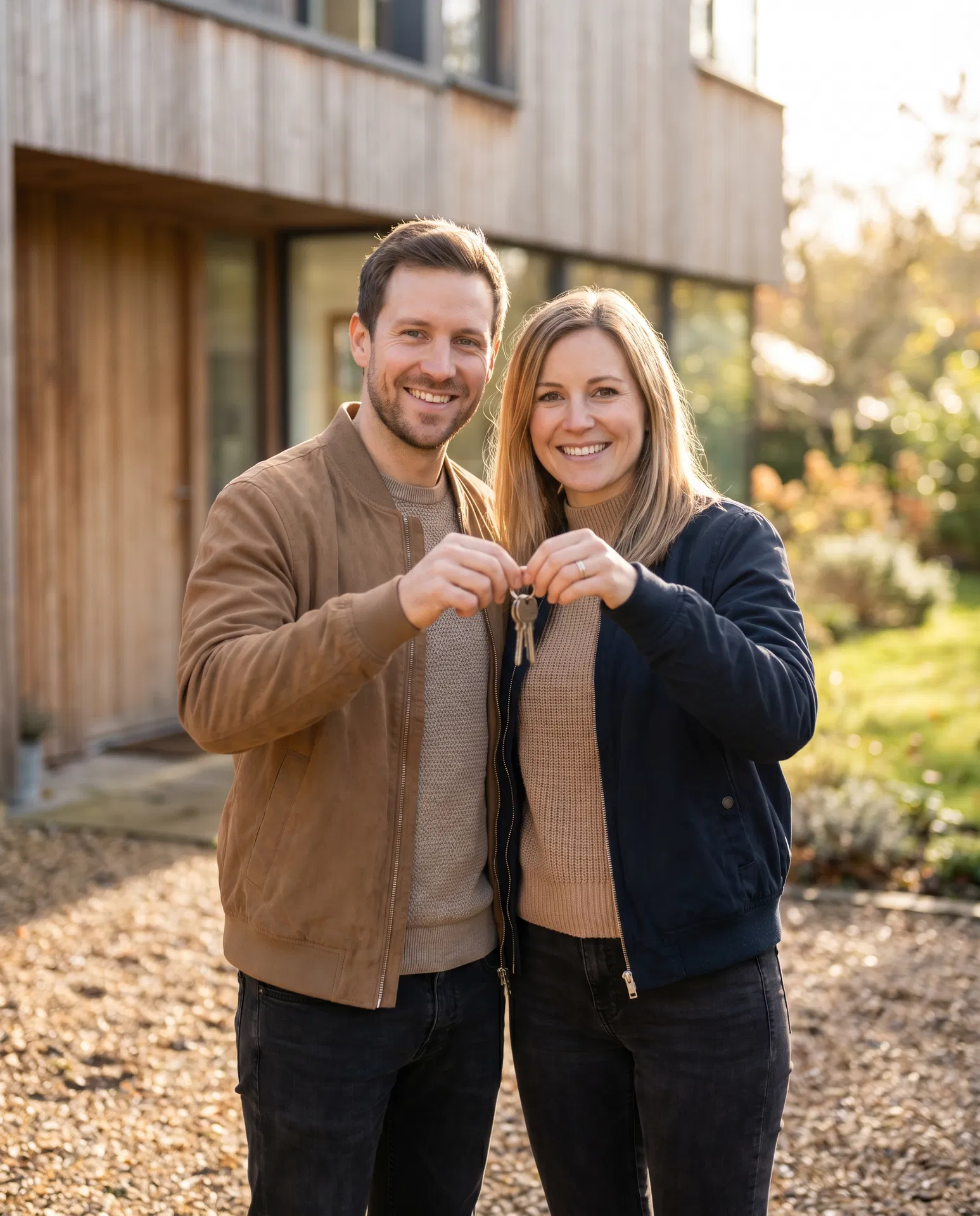 Glückliches Paar mit Hausschlüssel