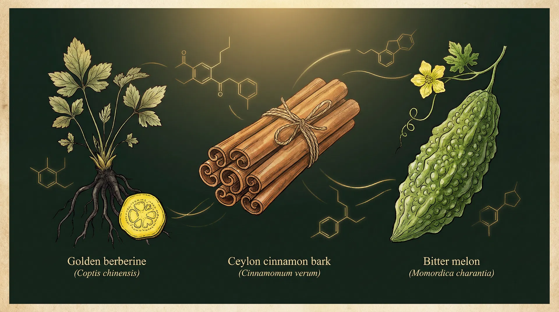 腸道與代謝支持草本入門:小檗鹼、肉桂、苦瓜胜肽的科學解析與比較 封面圖片