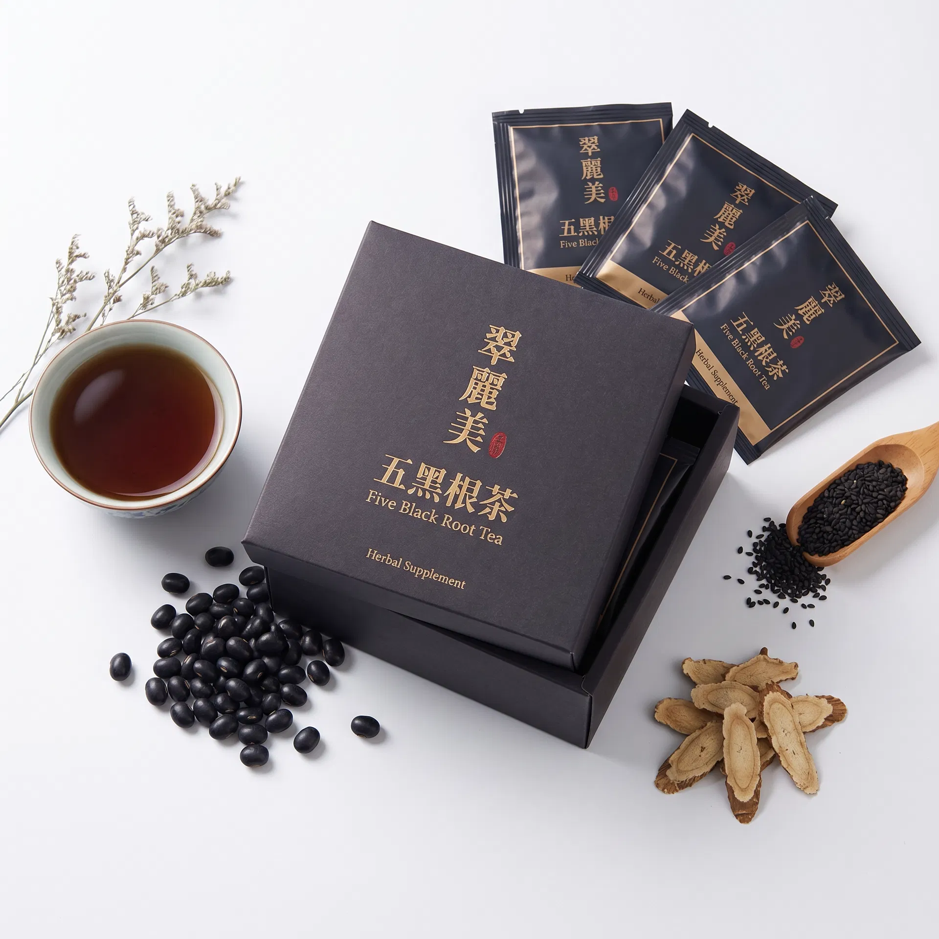 崔立美 五黑密根茶（黑豆黑芝麻人參）