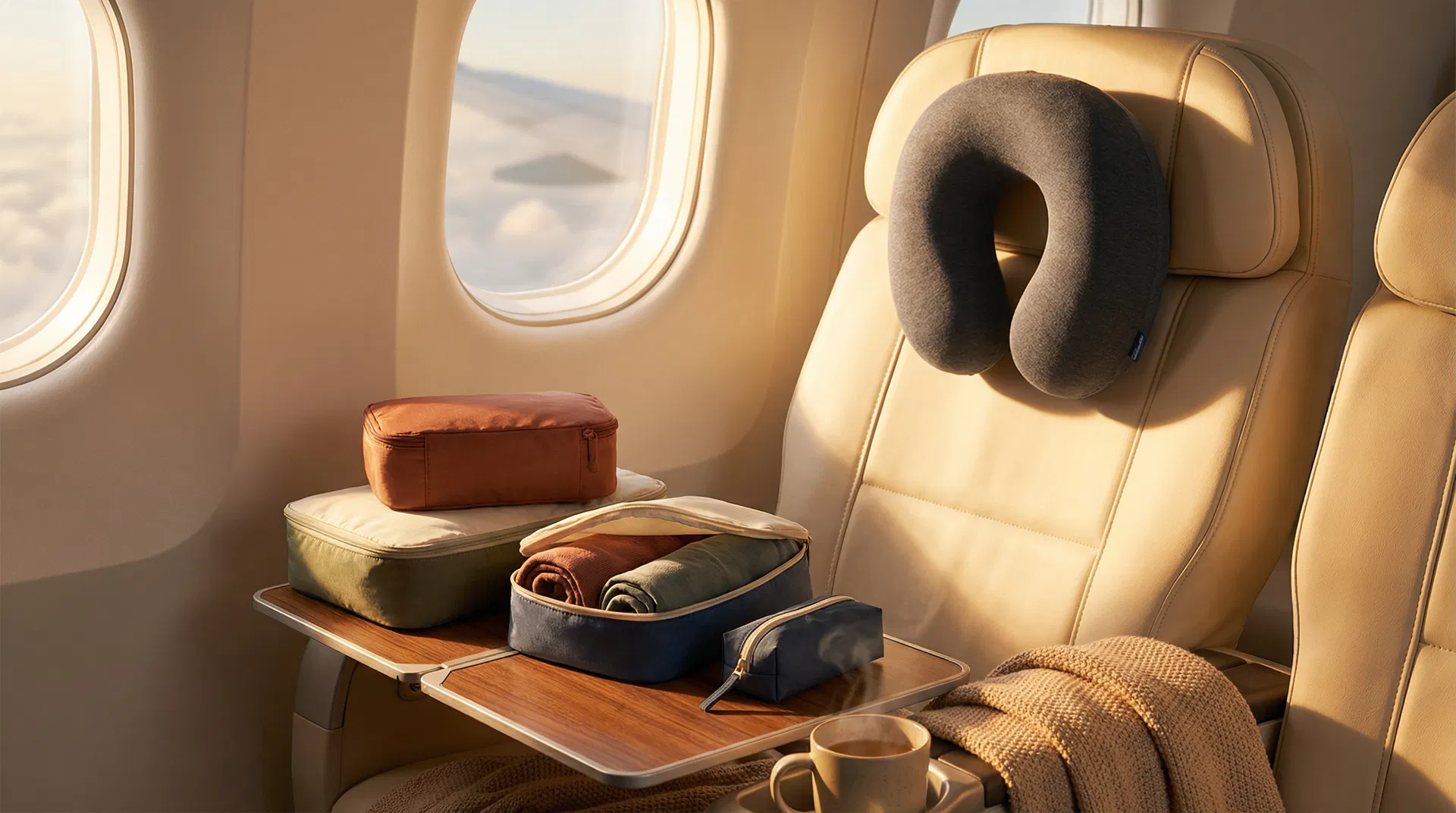 長途飛行必備神器|BOBOLIFE 記憶棉頸枕 × 七合一收納袋,NT$458 搞定舒適與整齊