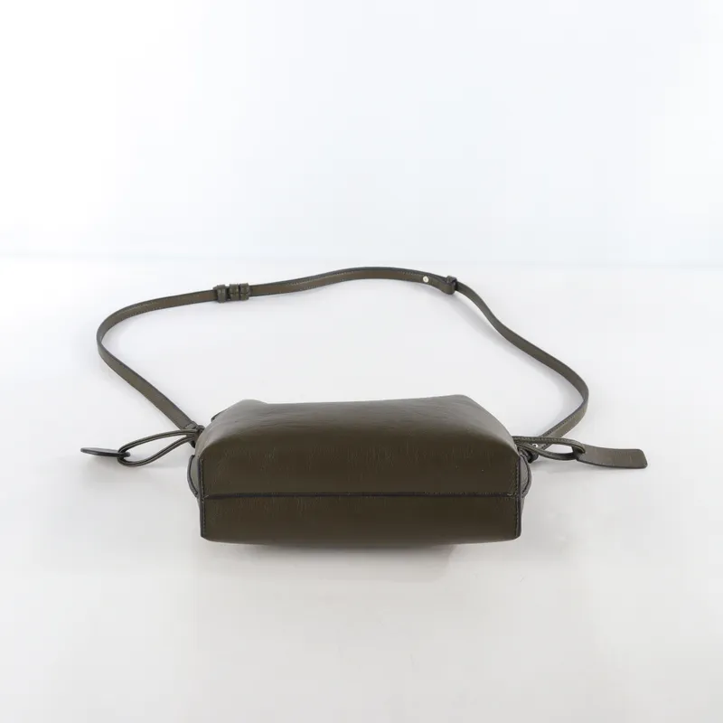 Olive Green Soft Leather Mini Bucket Bag | Adjustable Strap Crossbody Bag - Other
