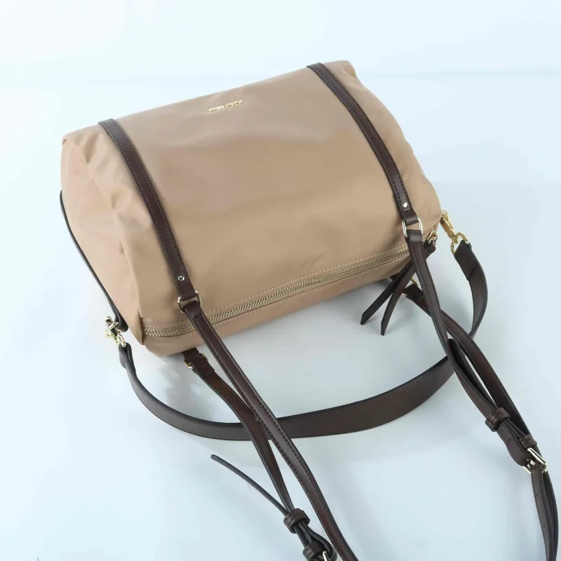 FLORA BELLA Nylon Leather Trim Convertible Barrel Bag – Versatile Crossbody & Shoulder Bag for Women - Other