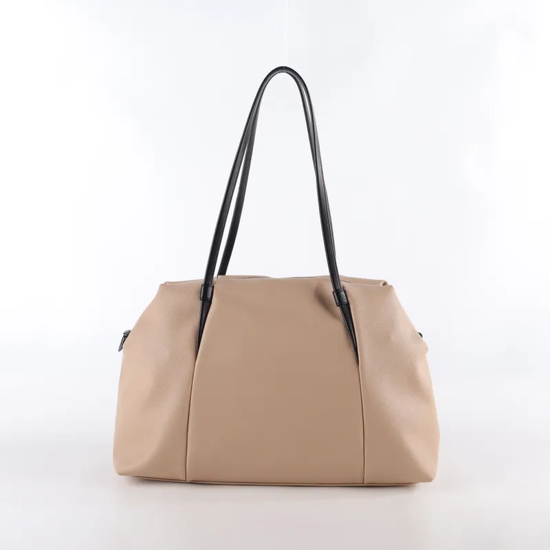 Elegant Beige Leather Tote Bag