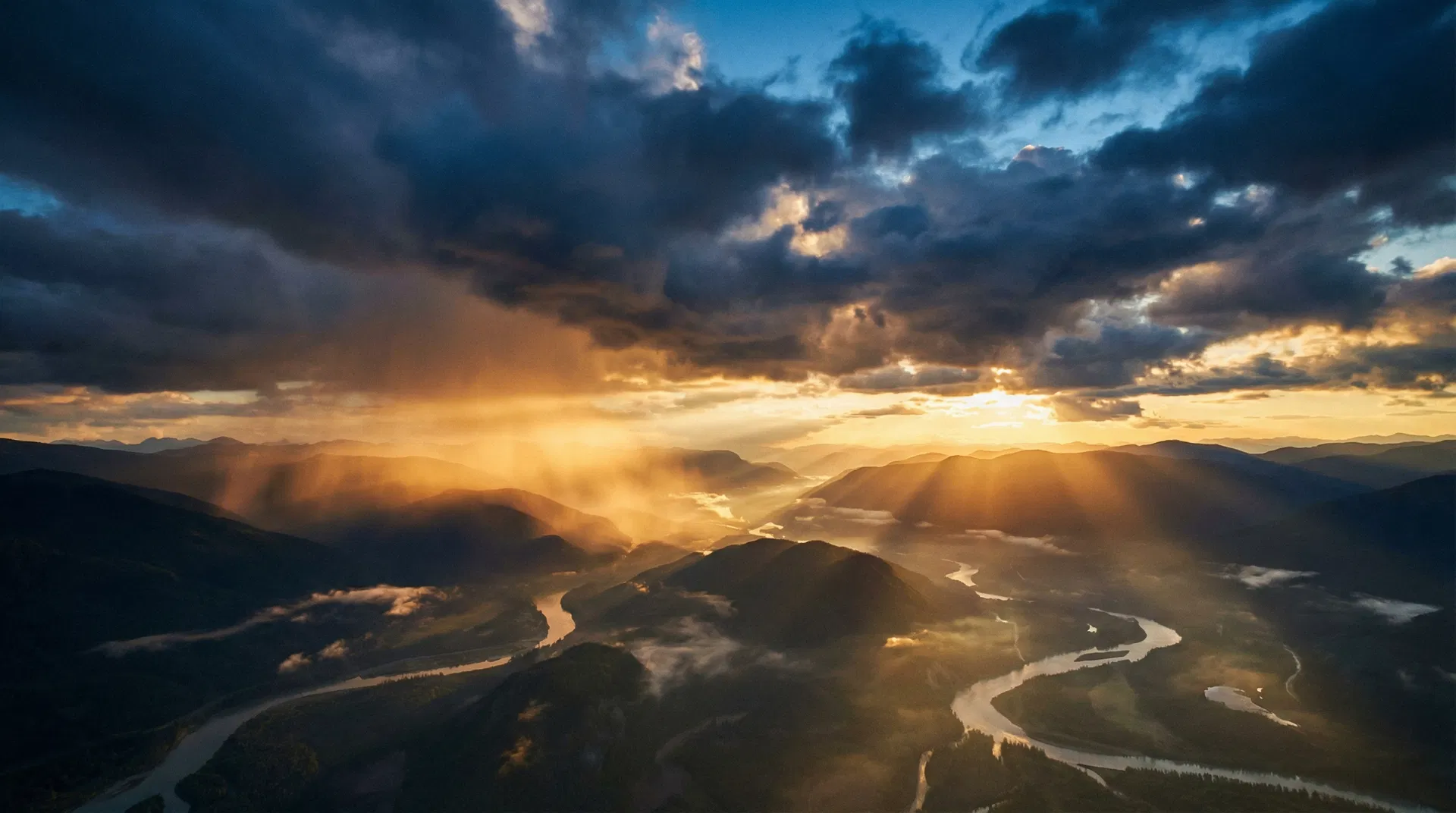 Canada landscape at golden sunrise