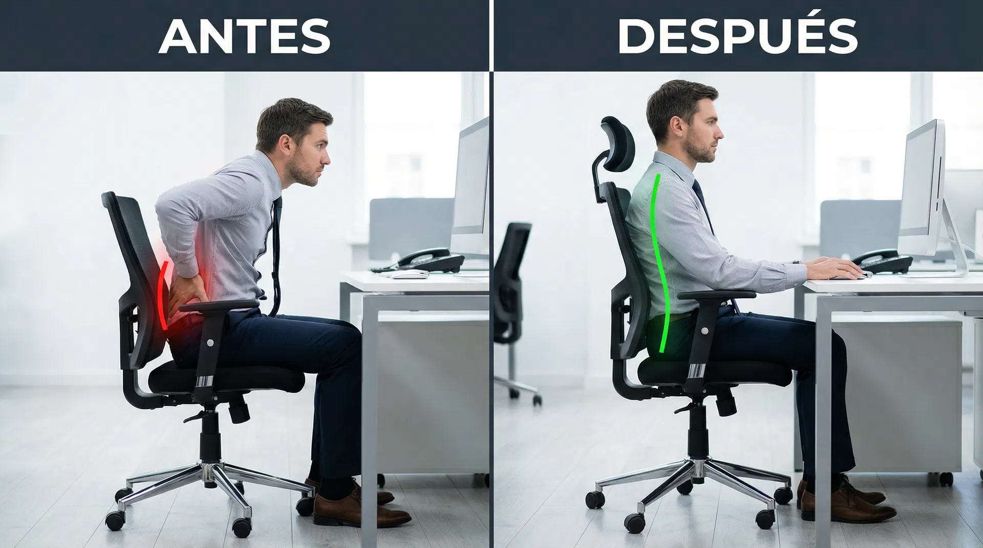 Postura en el Trabajo - Hombre