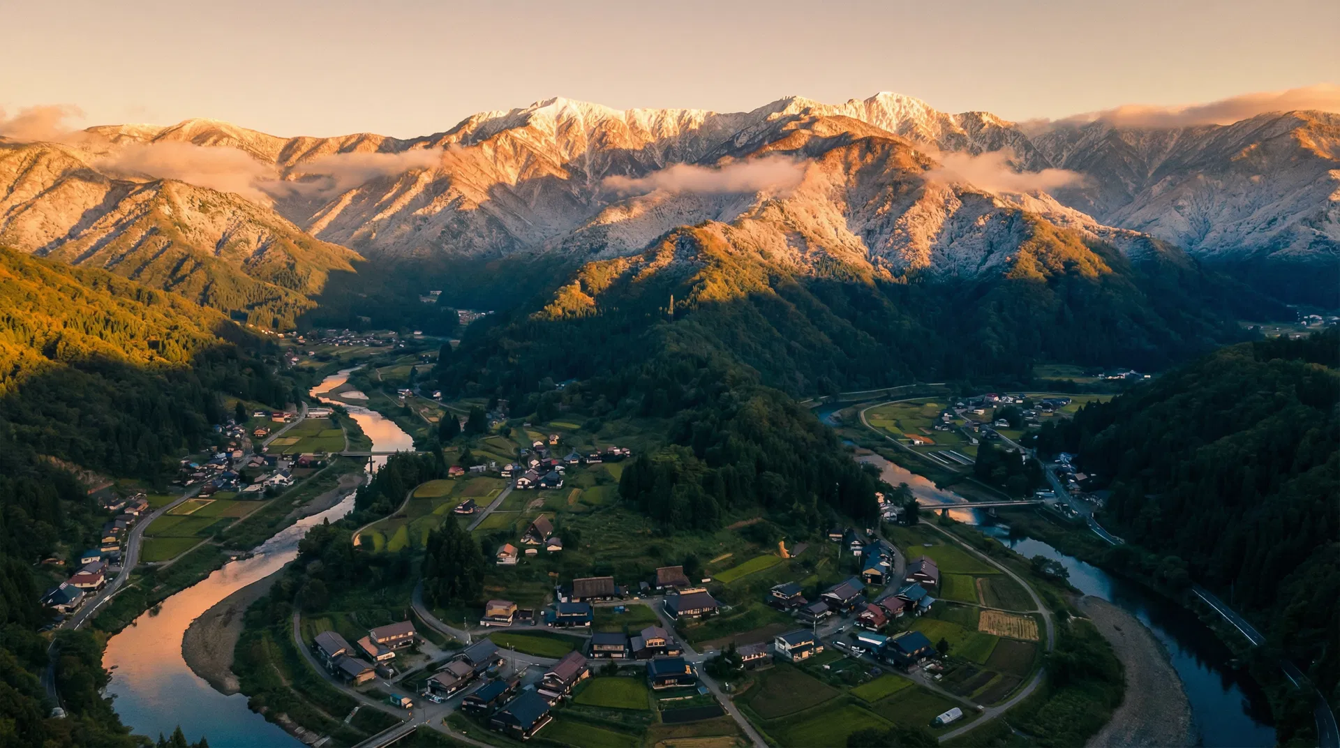 Beautiful mountain landscape of Shinshu, Nagano
