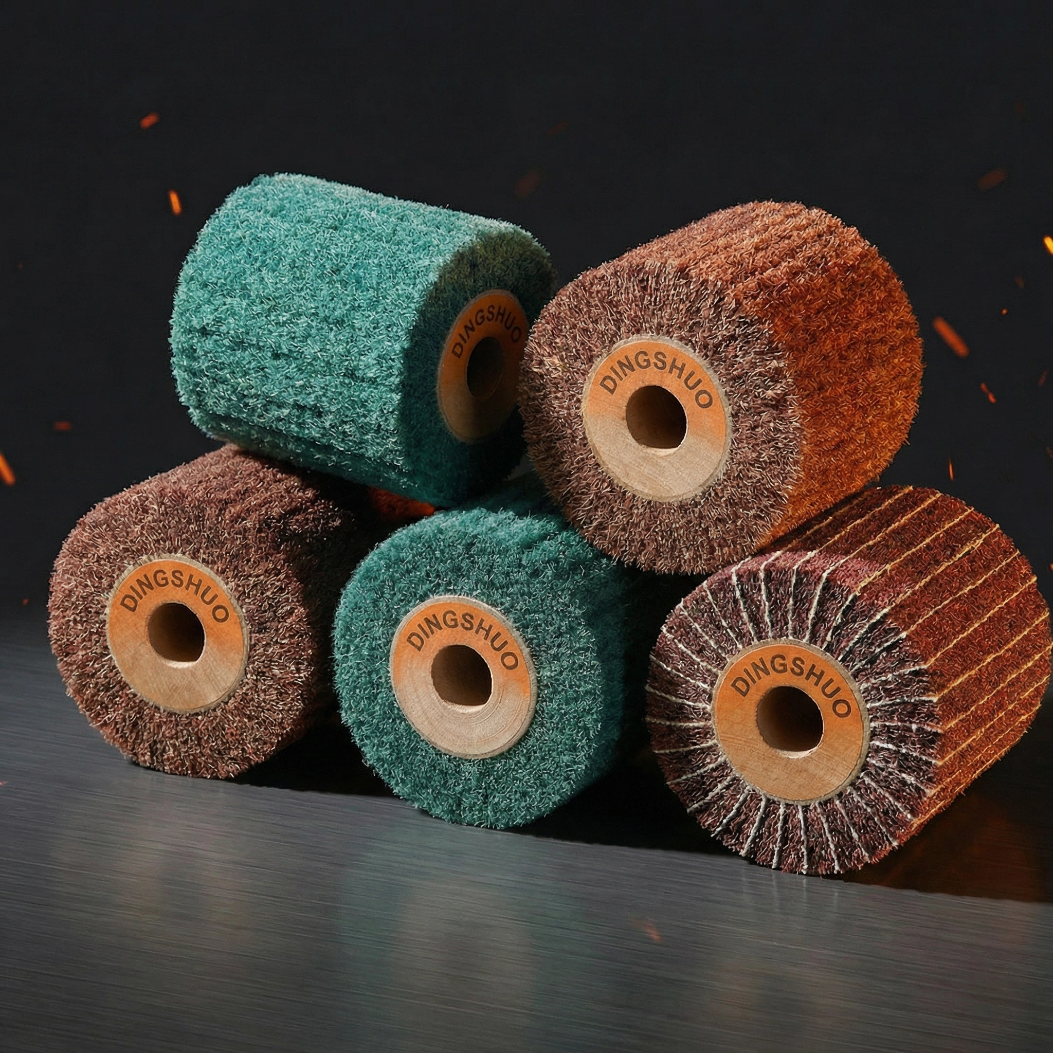 NON-WOVEN ABRASIVE WHEEL (Wood Core)