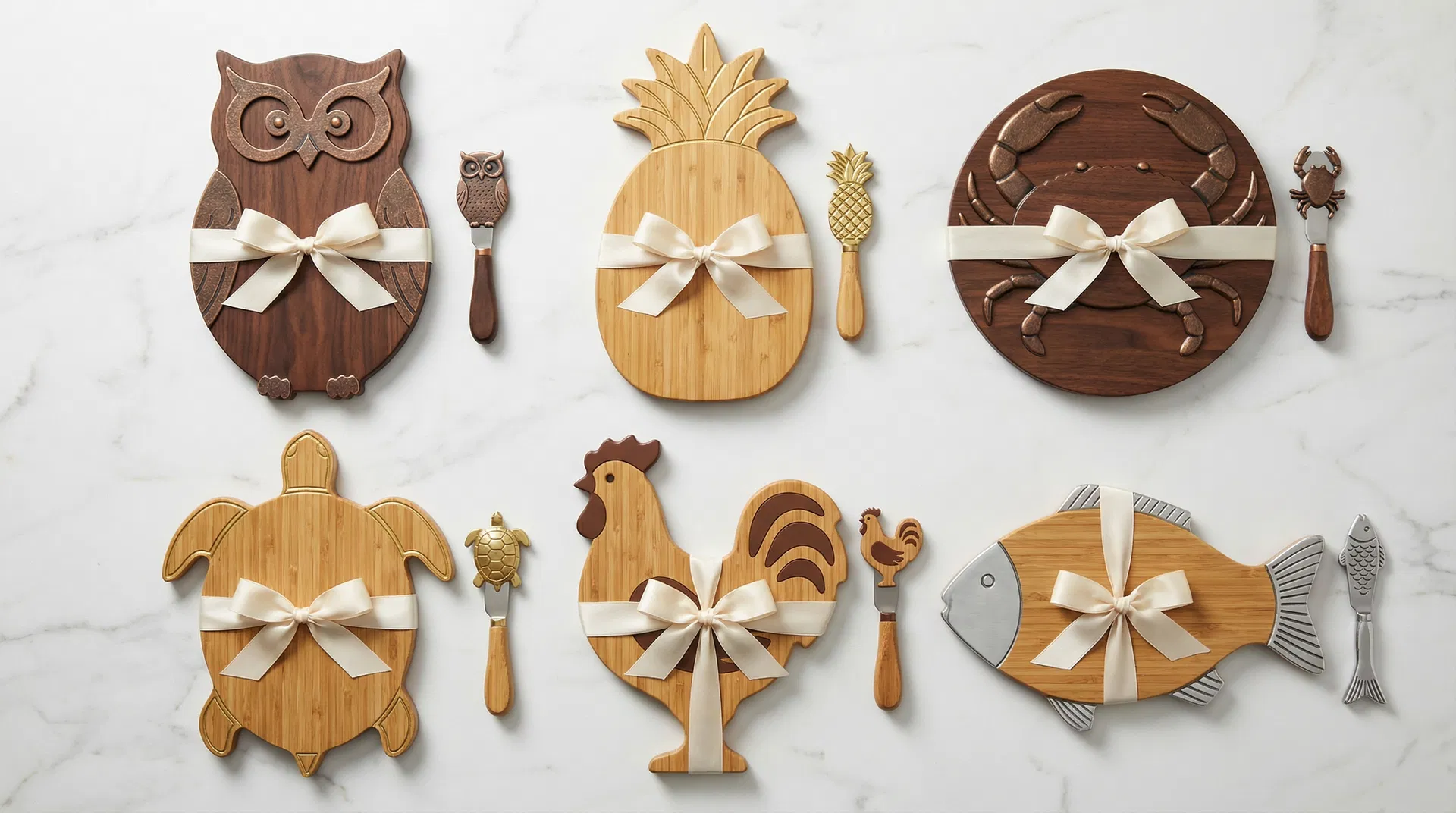 Animal-Shaped Cheese Boards Collection