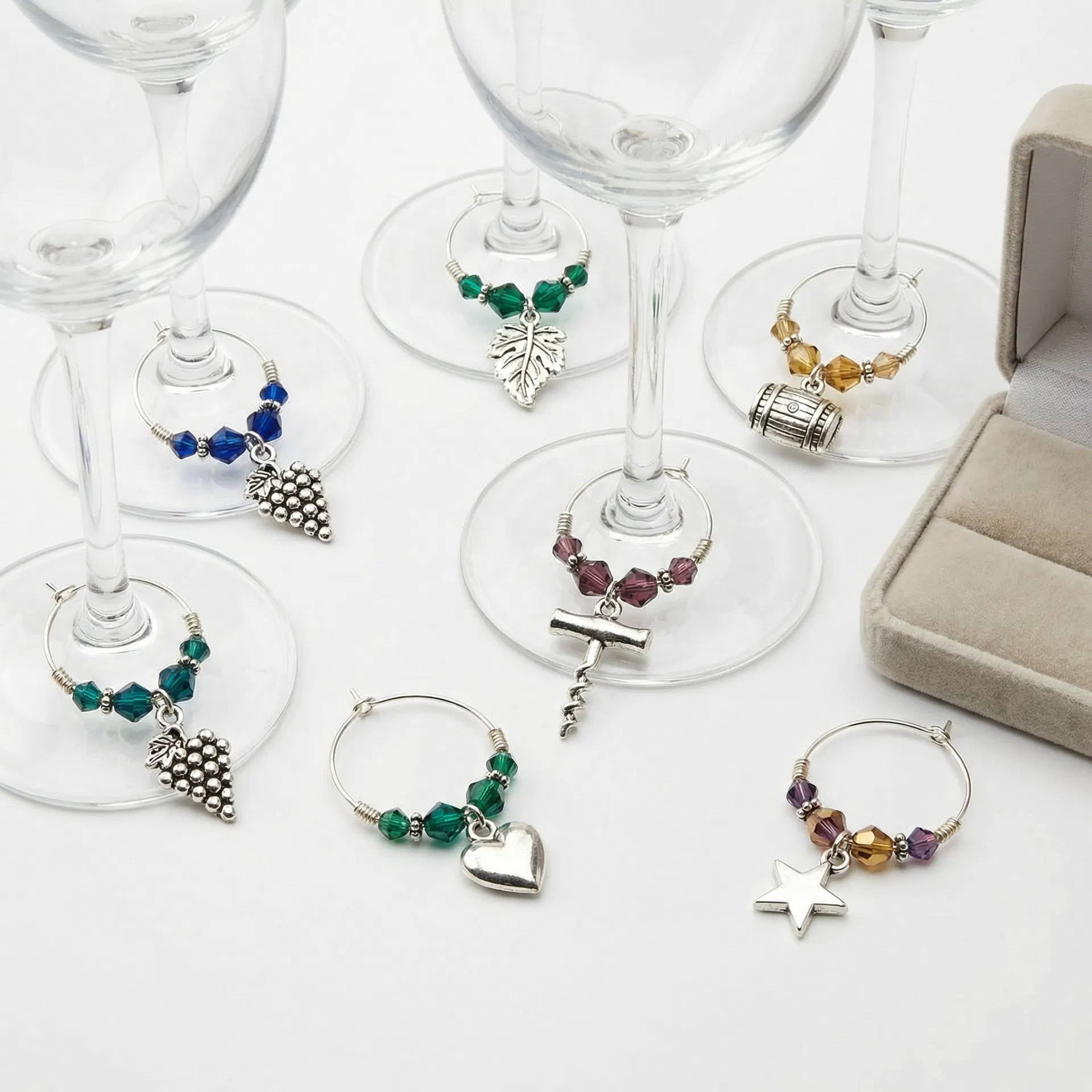 Wine Glass Charms - Vineyard collection from iWine decorative tableware