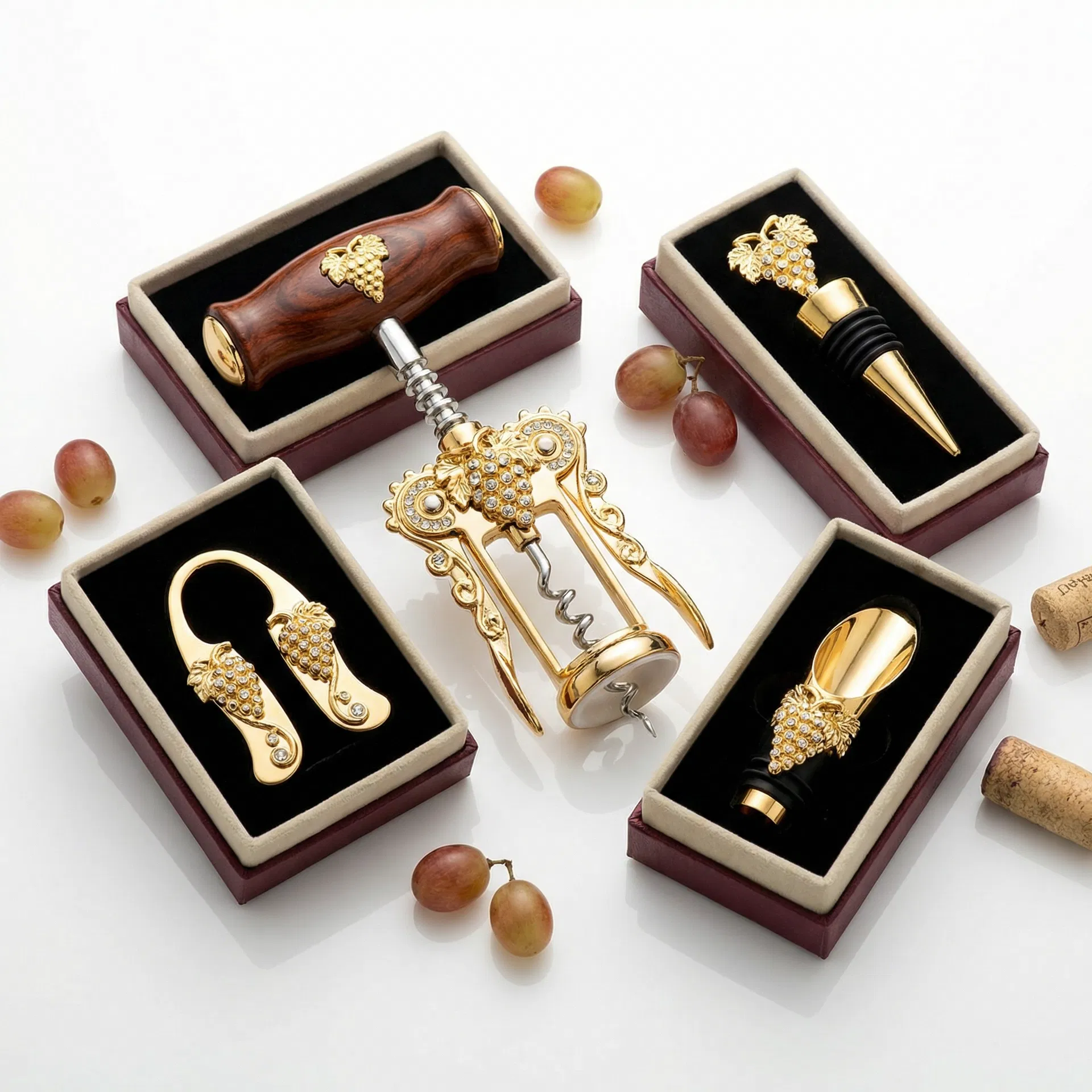 Wine Opener Set - Grape - Vineyard collection from iWine decorative tableware