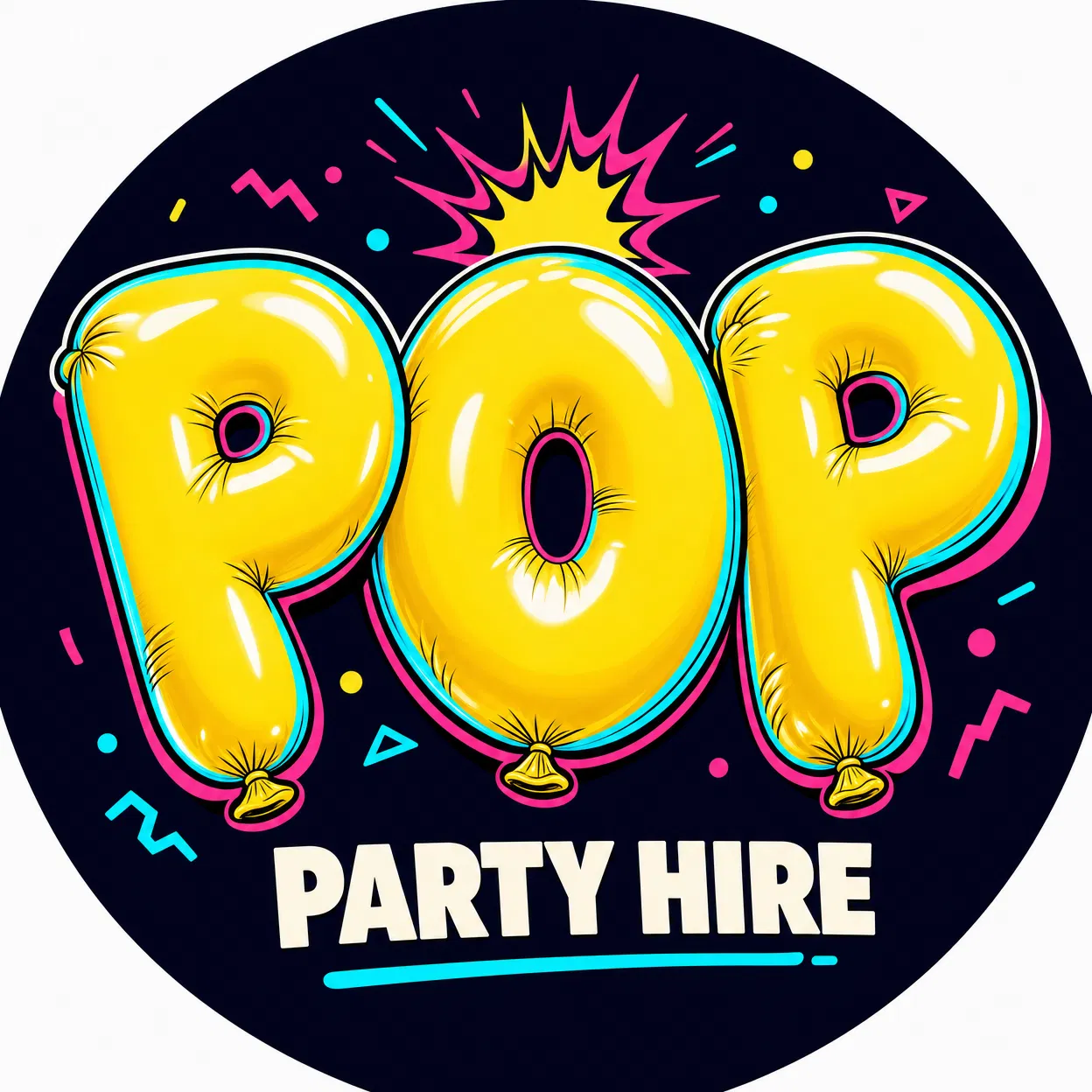 POP Party Hire balloon logo