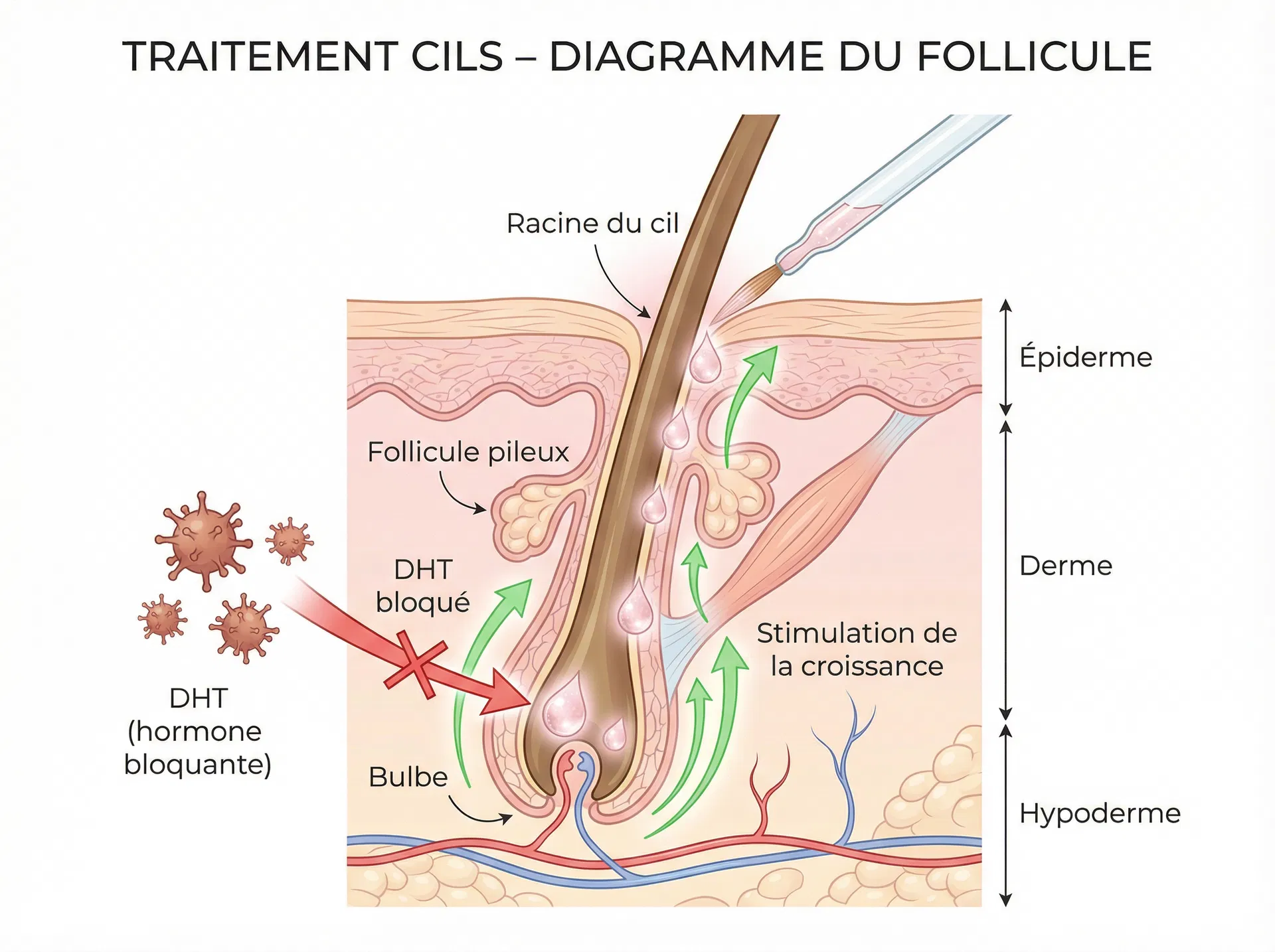 Diagramme DHT follicule pileux