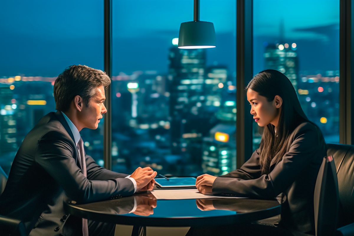 Thai Lawyer discussing with Foreigner