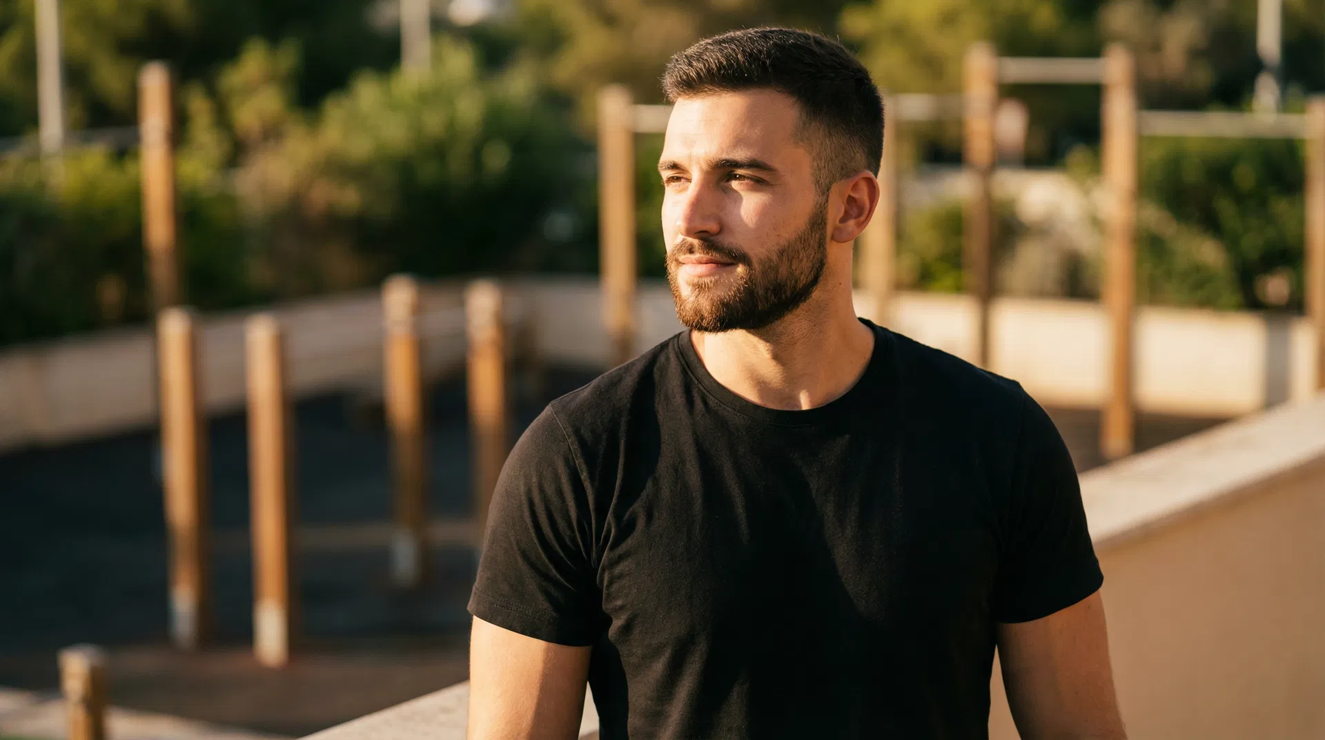 Athletic man with sharp defined jawline from using JawMax 15x jawline fitness gum in South Africa