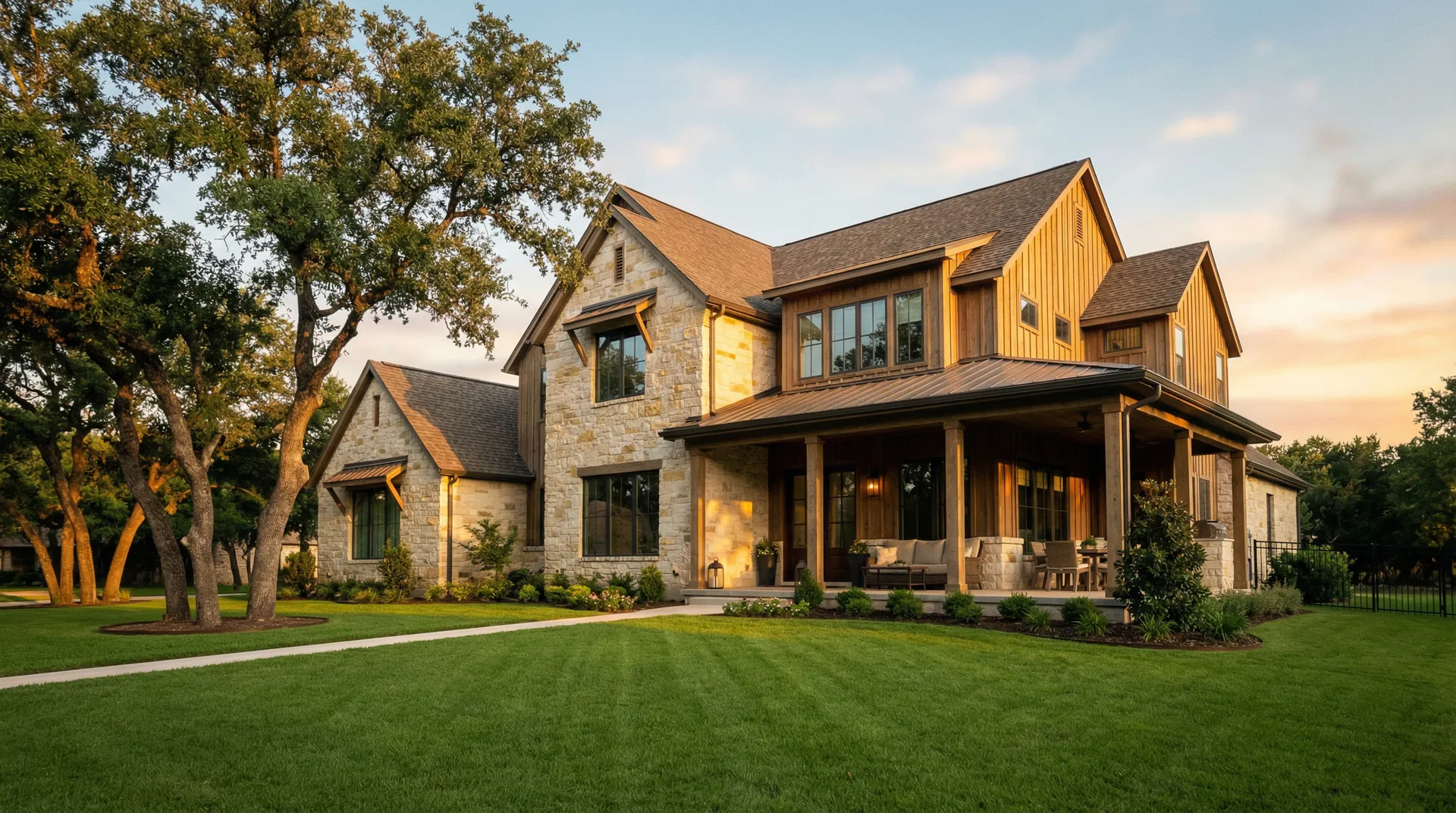 Beautiful home at golden hour