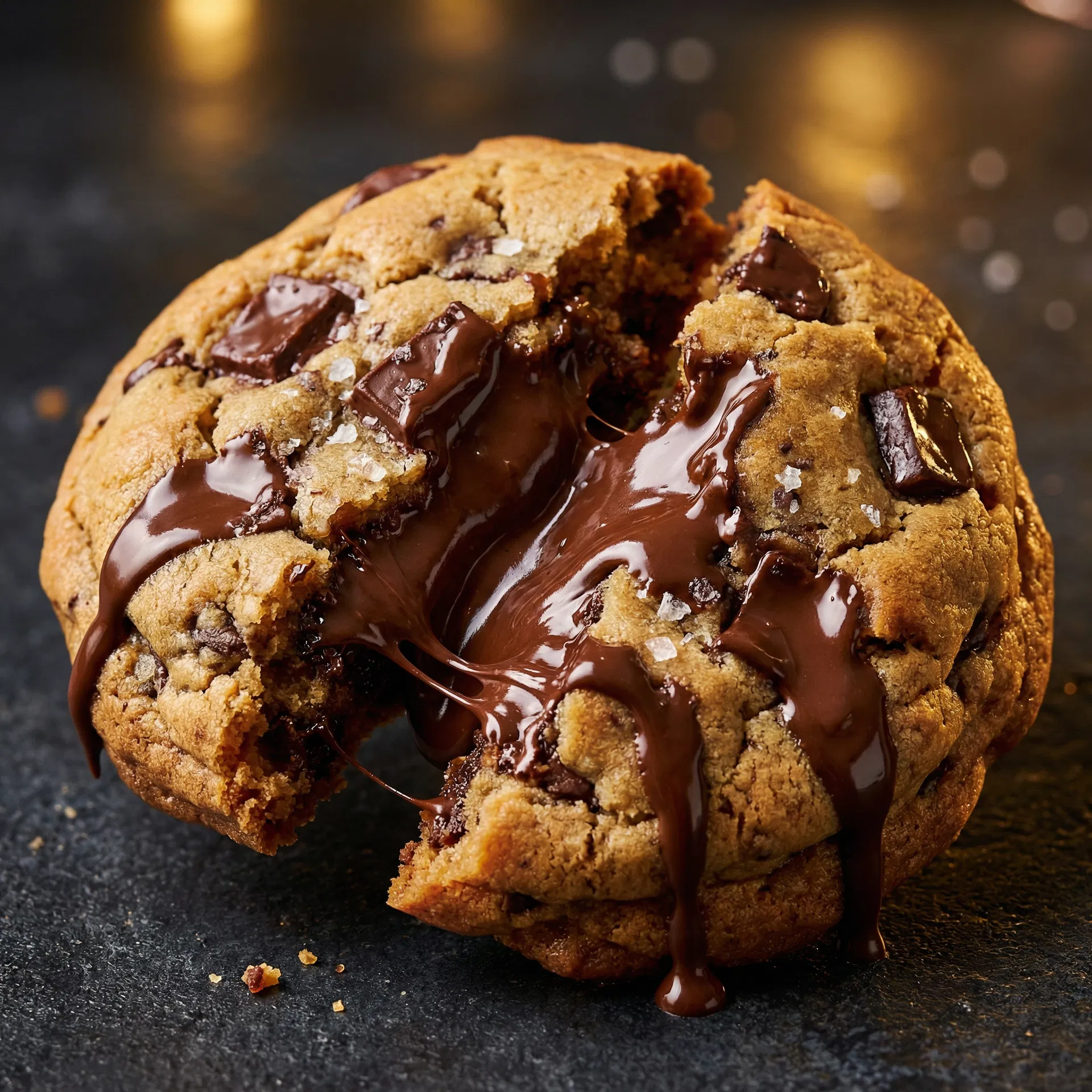 الكوكيز العملاق بحبات الشوكولاتة والشوكولاتة البلجيكية