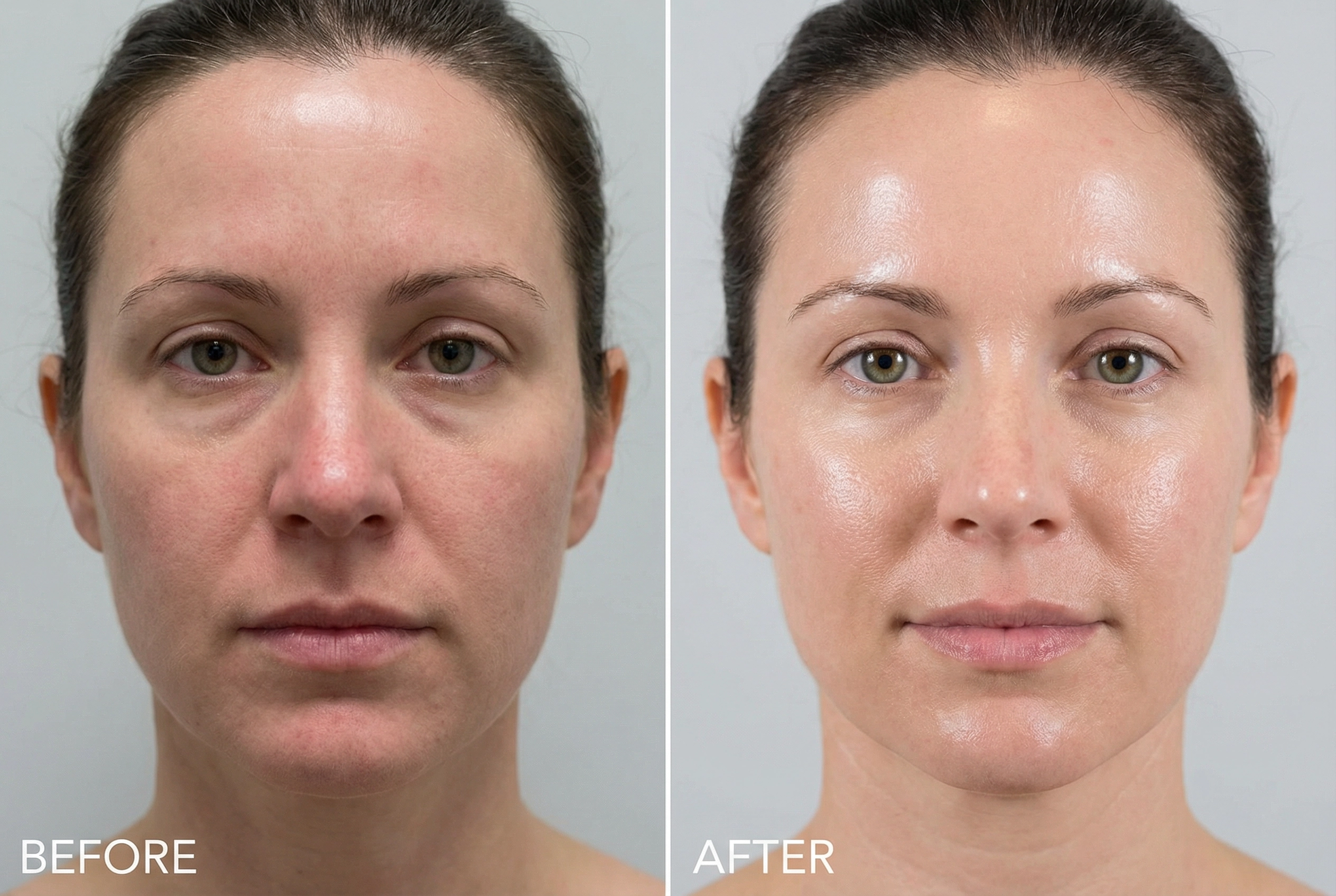 AquaGlow hydrafacial before and after results
