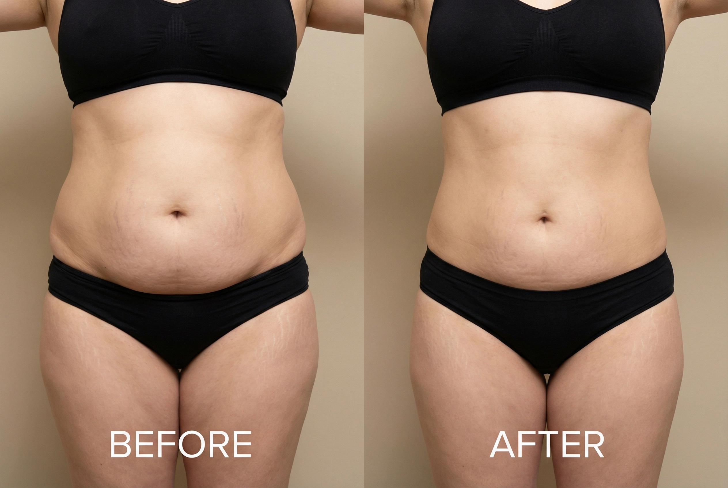 Diode Laser Lipolysis body sculpting before and after results