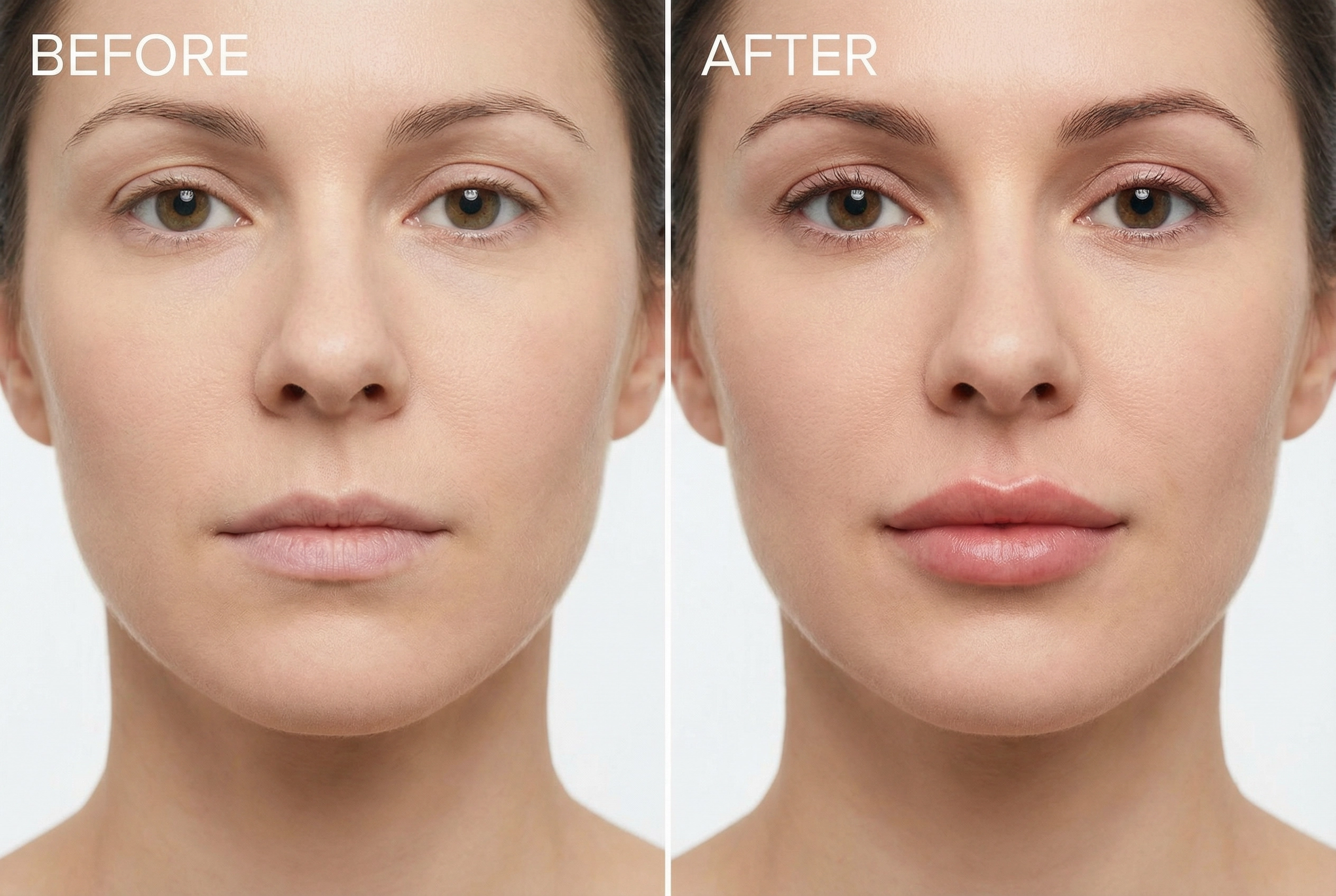 Lip filler before and after results