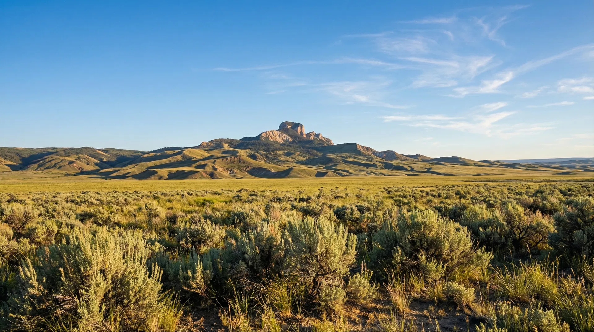 Rural community hospital at golden hour