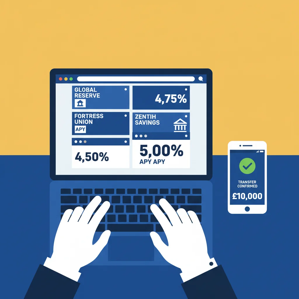 High-Yield Savings Account Hopping: Maximize Your Returns - Banking illustration for One Percent Finance