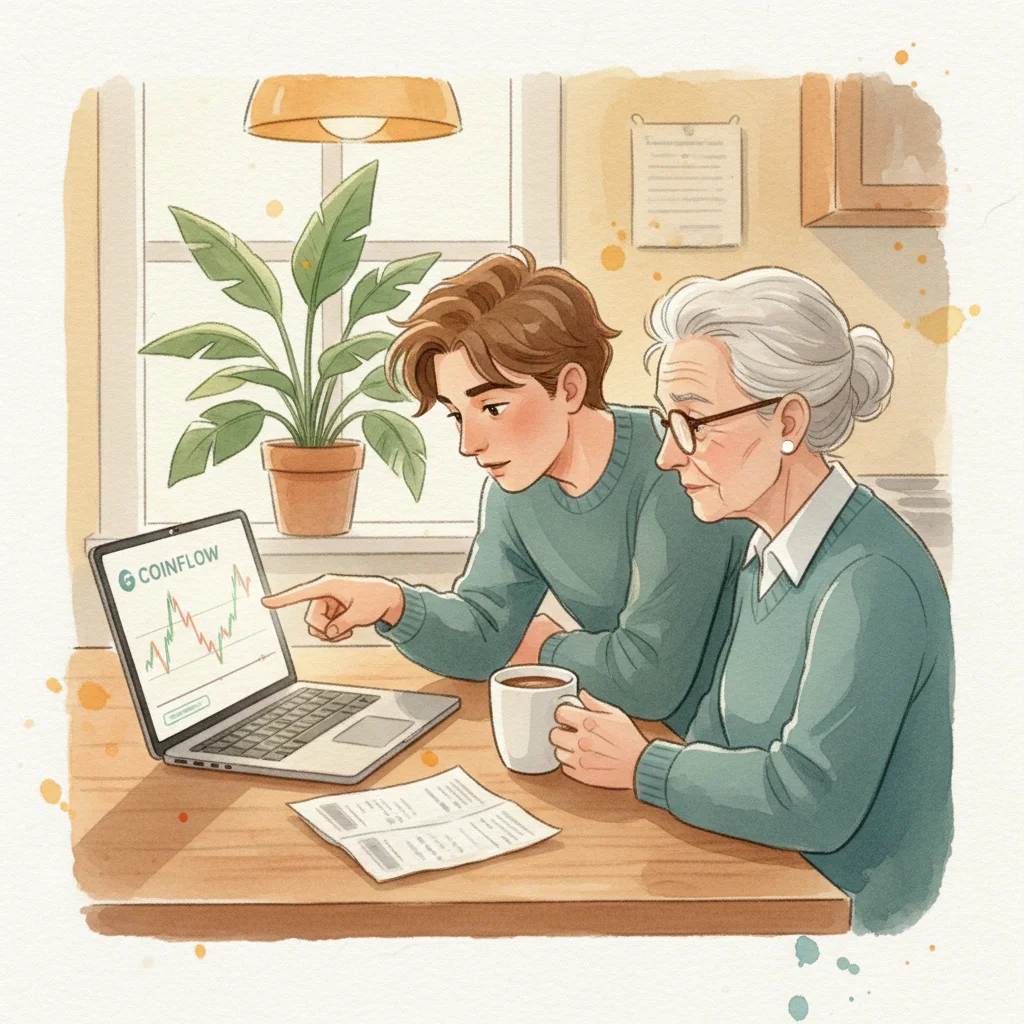 Reverse Mentorship: Bridging the Digital Divide in Retirement Planning - Retirement illustration for One Percent Finance
