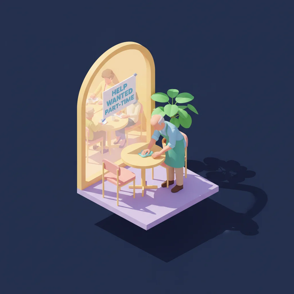 The Golden Grind: Navigating the Post-Retirement Side Hustle Renaissance - Retirement illustration for One Percent Finance