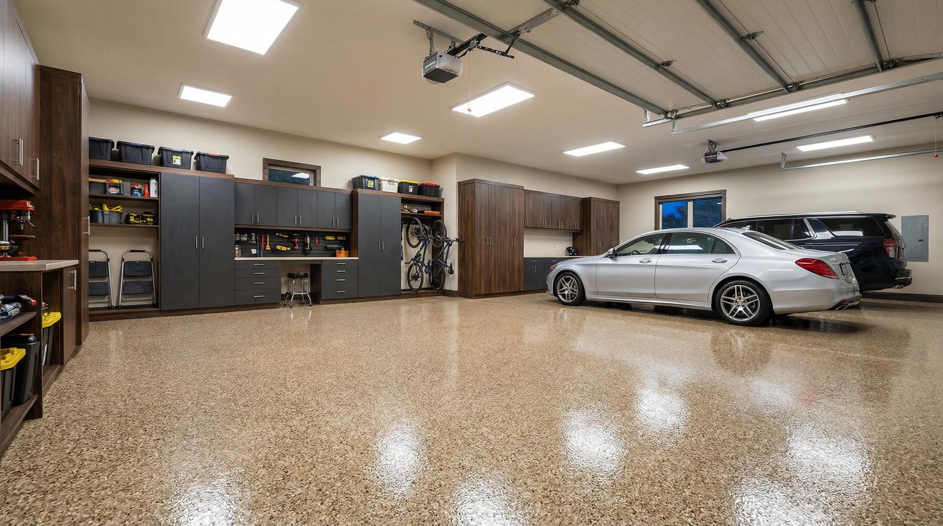 Premium garage floor with sports car