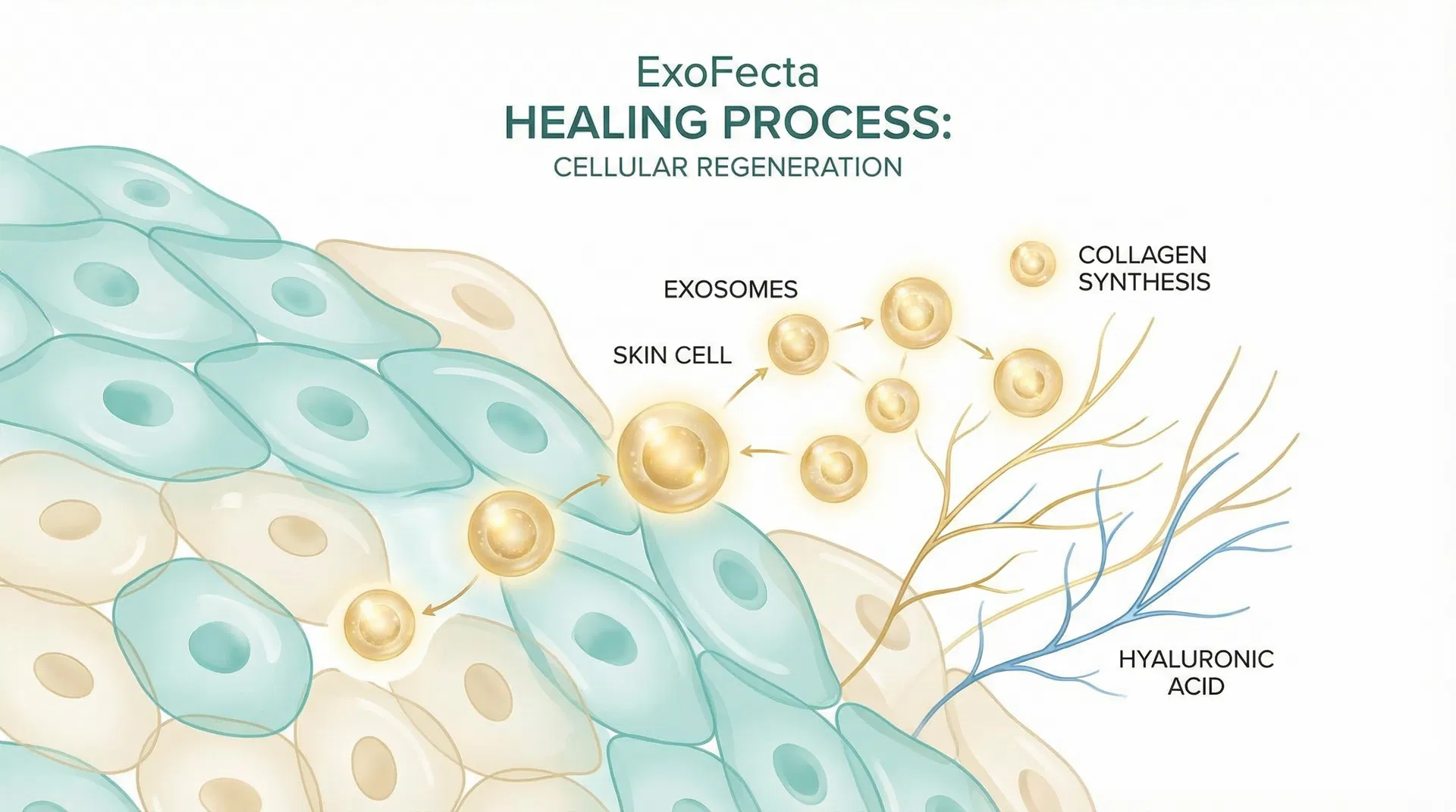 Visual representation of How ExoFecta Supports Faster Healing After Laser Treatments
