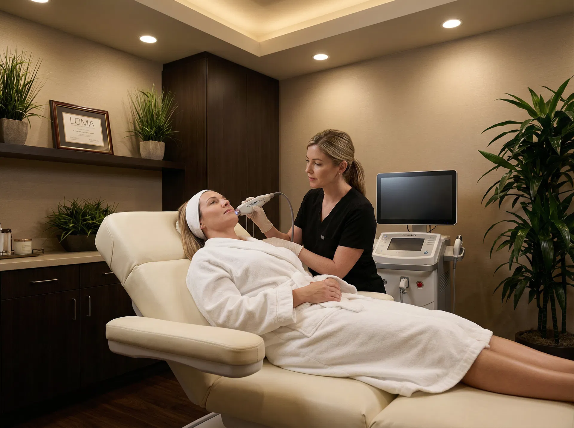 Professional LaseMD Ultra laser skin rejuvenation treatment room at Loma Skin and Laser in Scottsdale