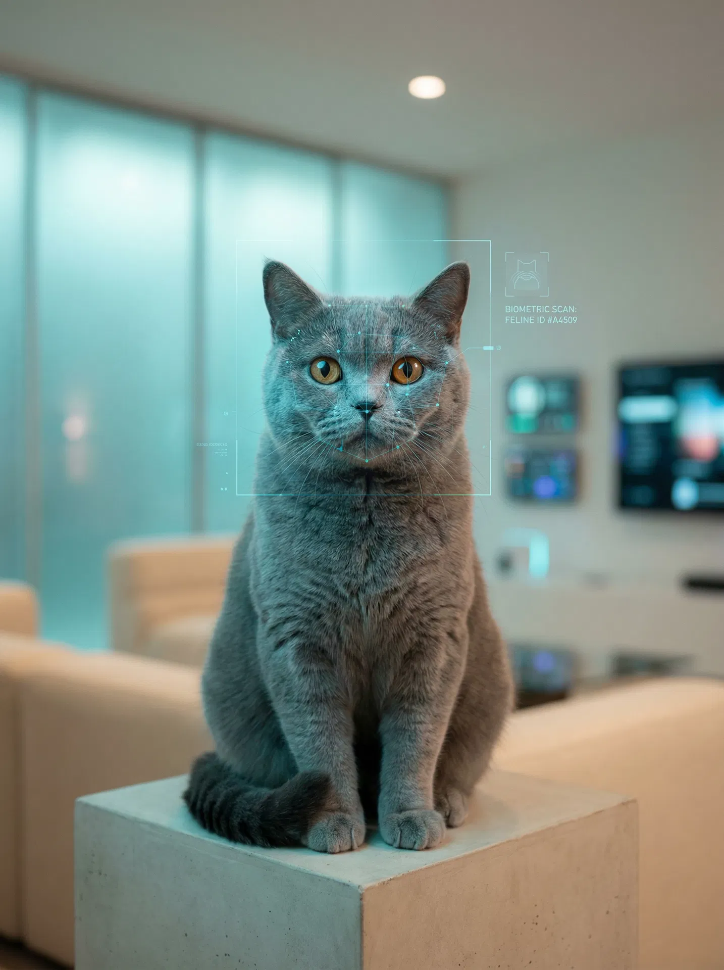 Cat with biometric scanning