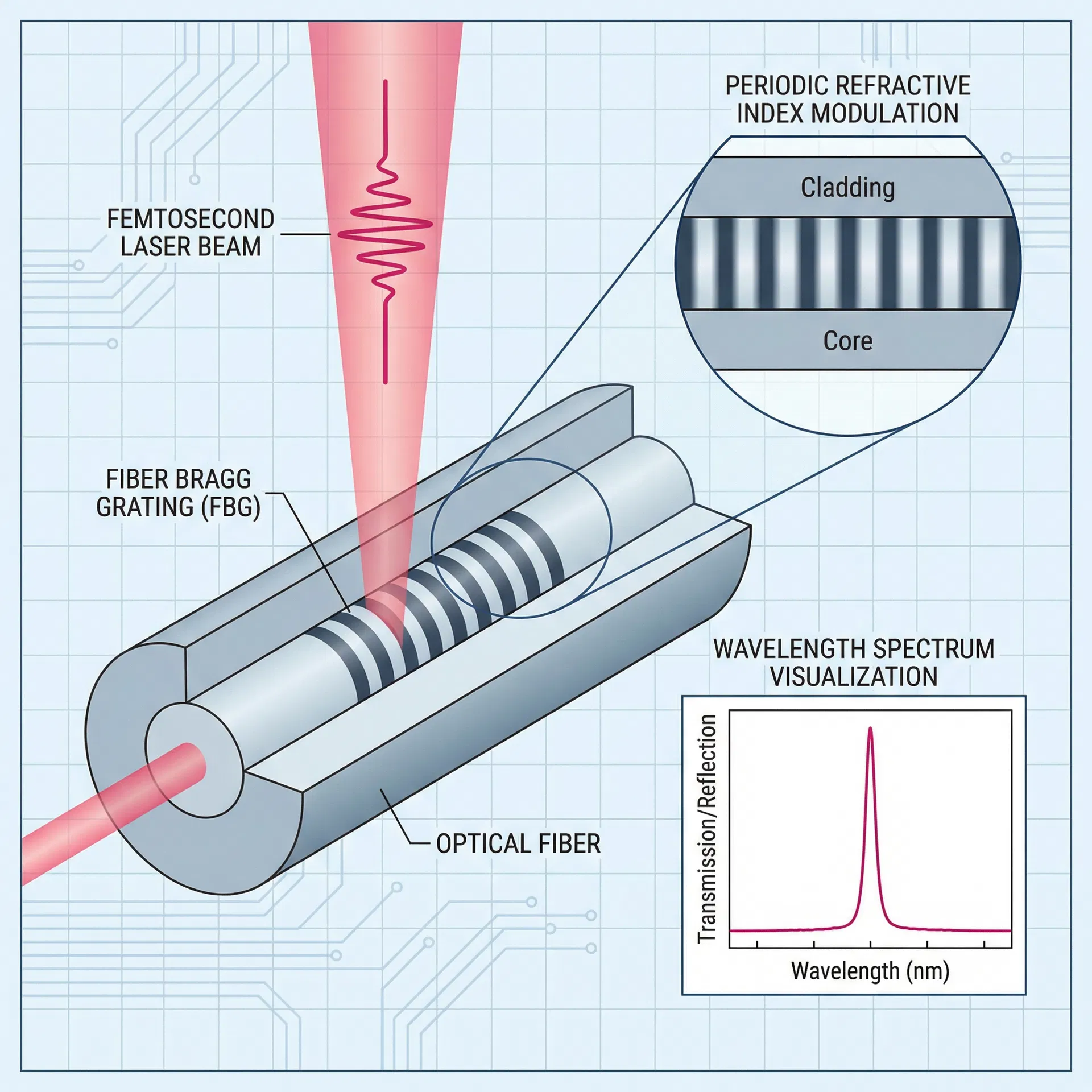 飞秒激光加工光纤布拉格光栅技术