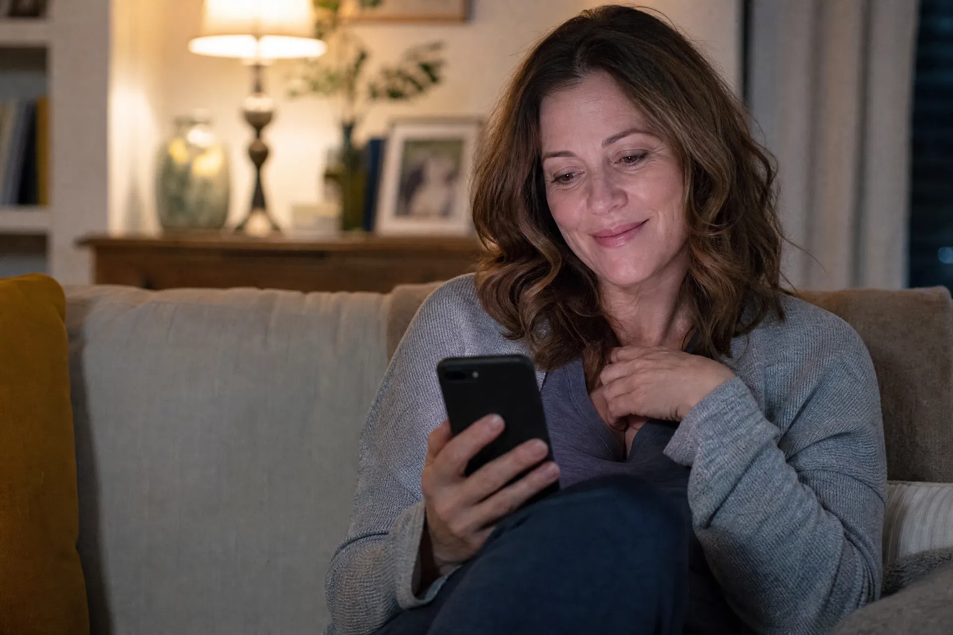 Woman finding answers on her phone