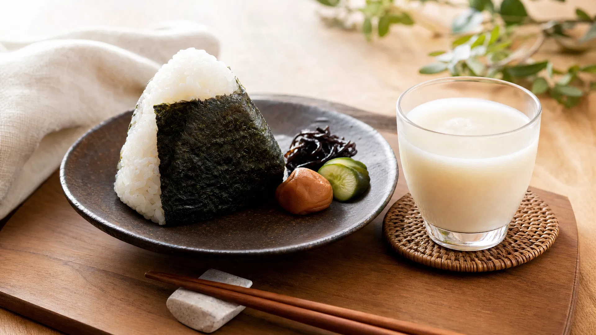 おにぎりと甘酒体験イメージ