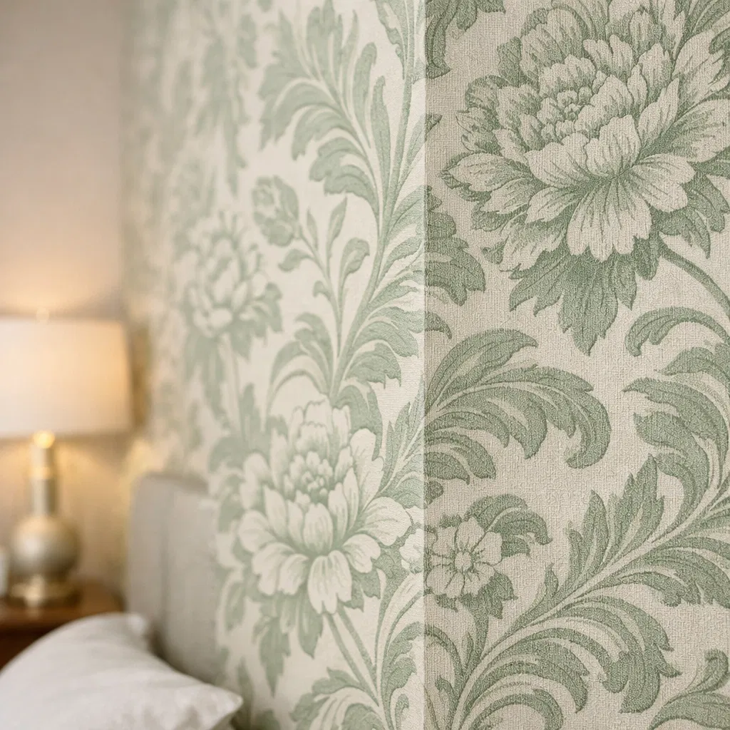 Botanical wallpaper installation