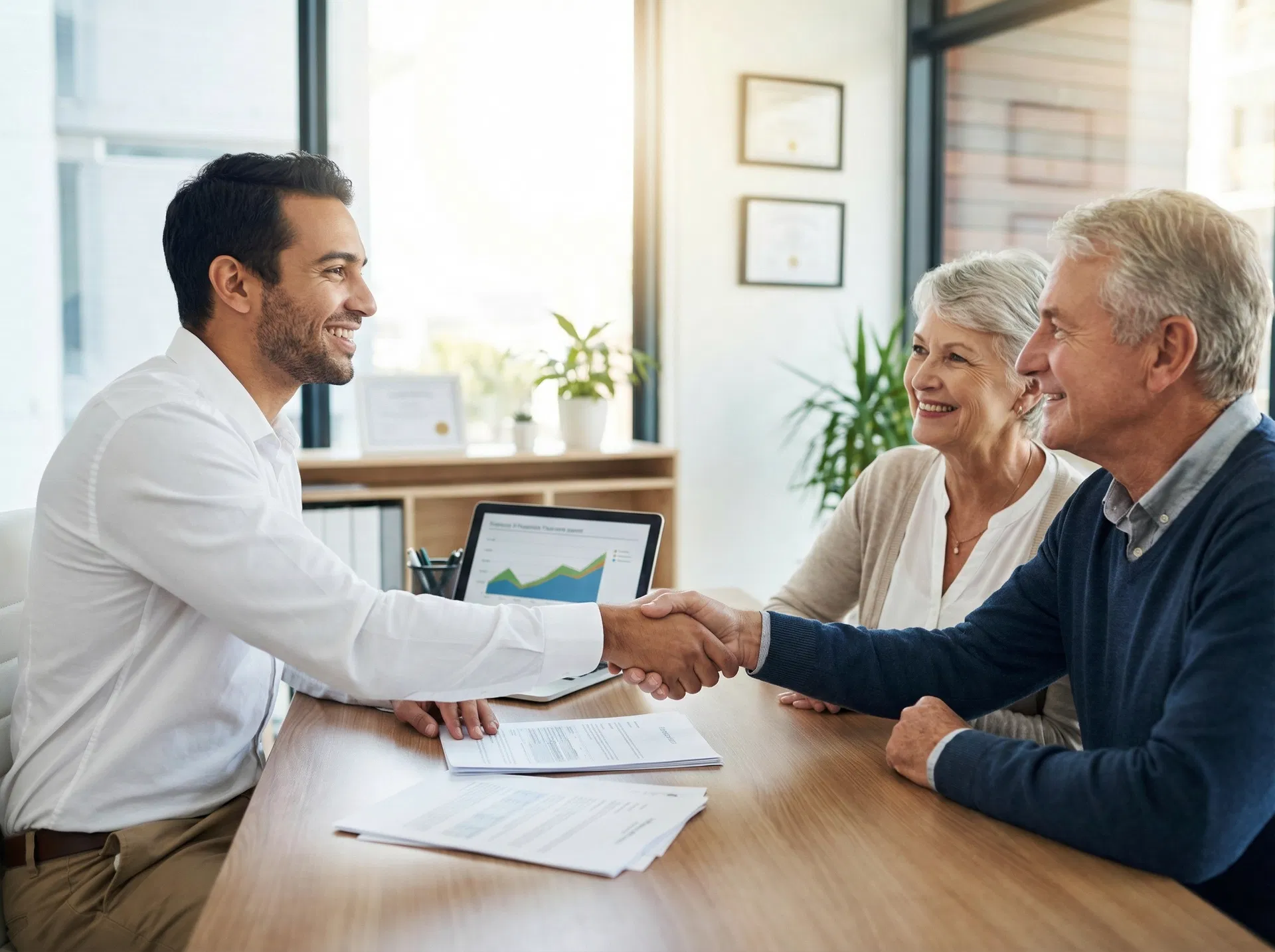 Ameson Insurance Group team meeting with clients