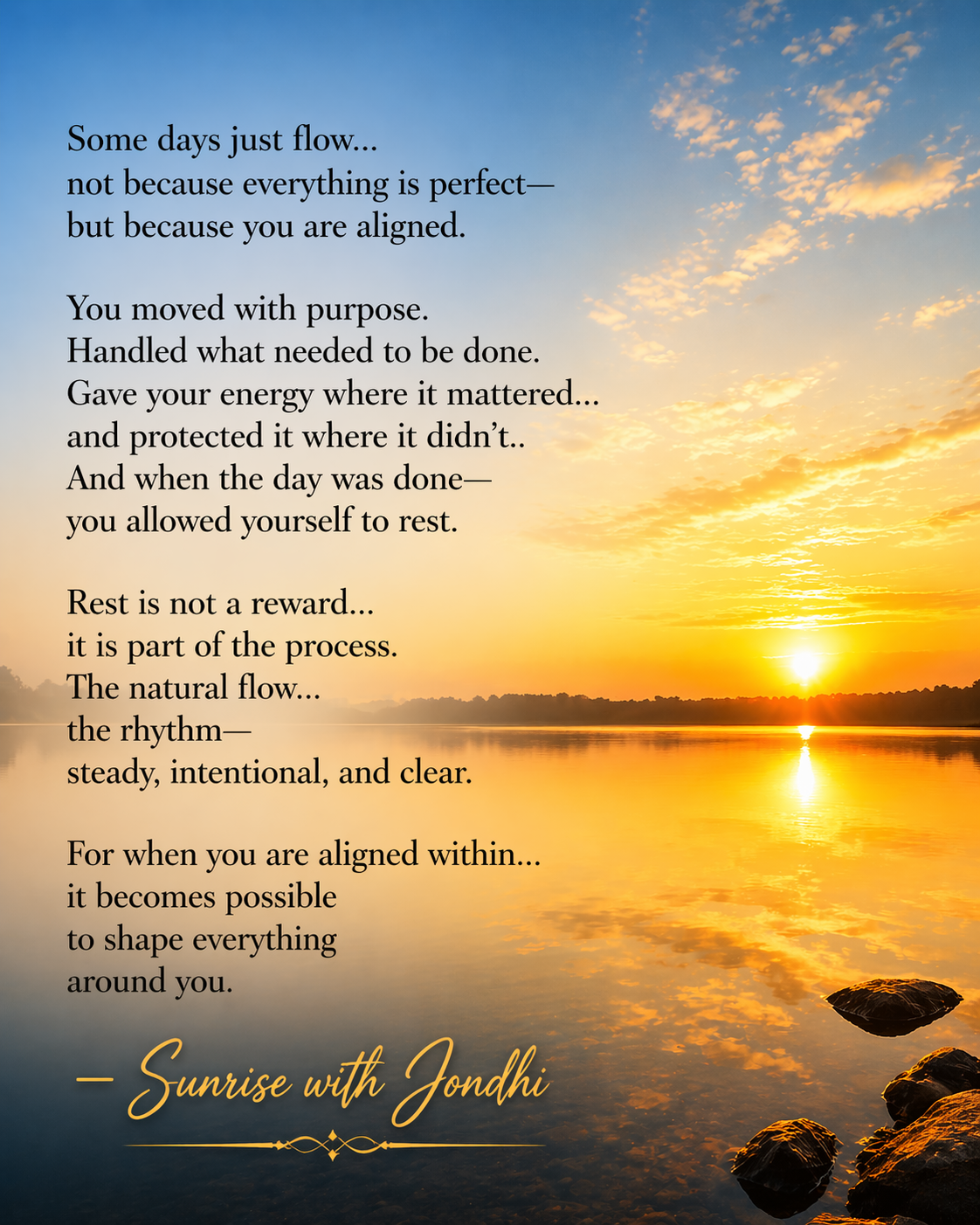 Alignment, energy, purpose ……