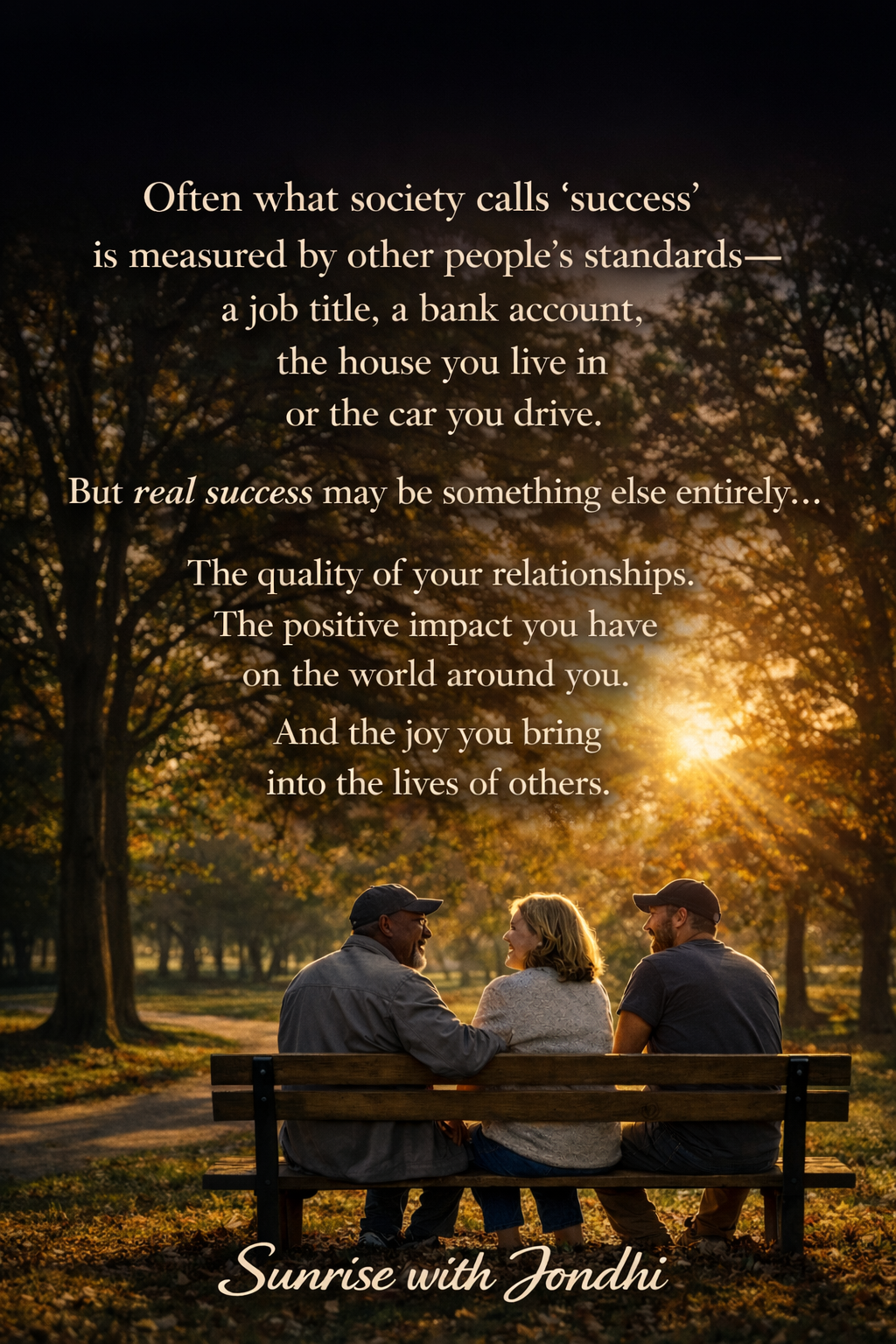 Success, quality, joy, relationships