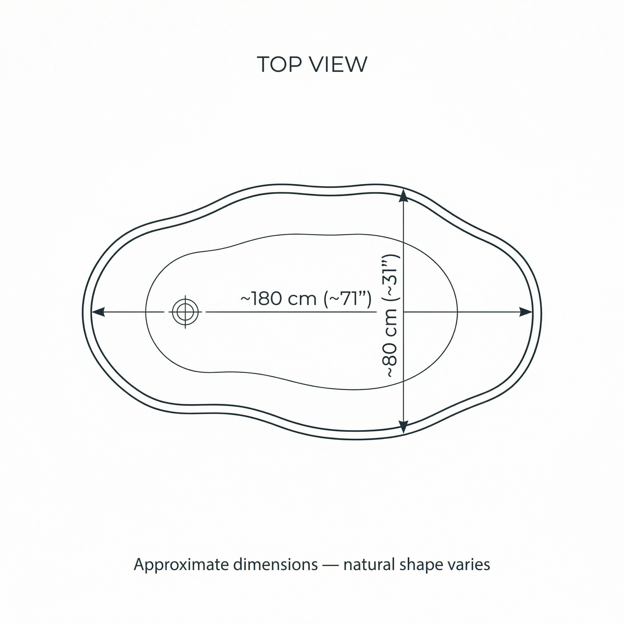 Organic Curve Travertine Bathtub view 4