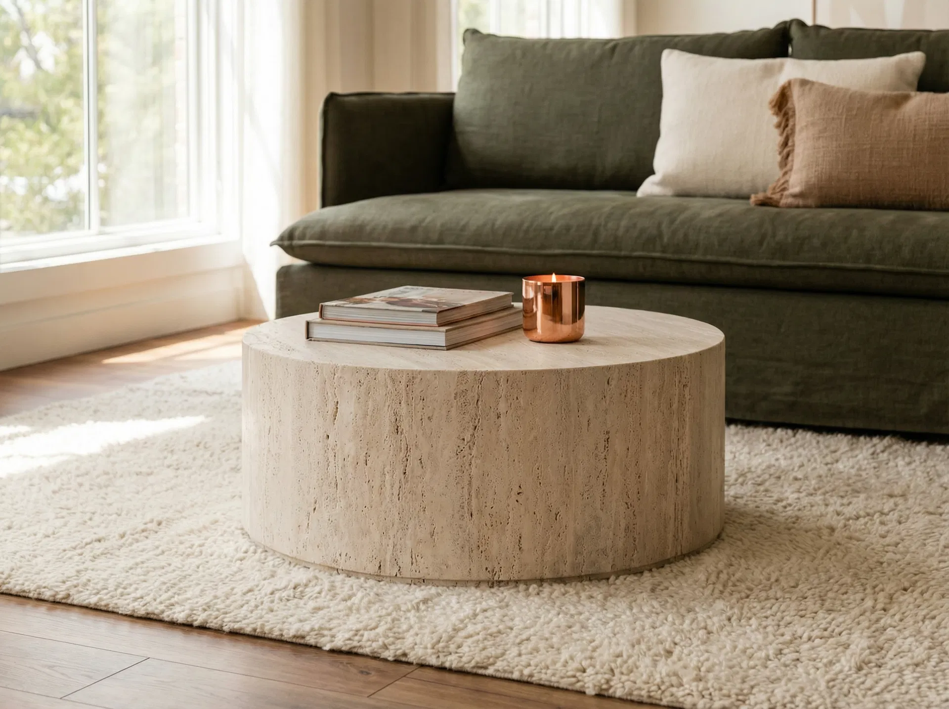 Circular Travertine Beige