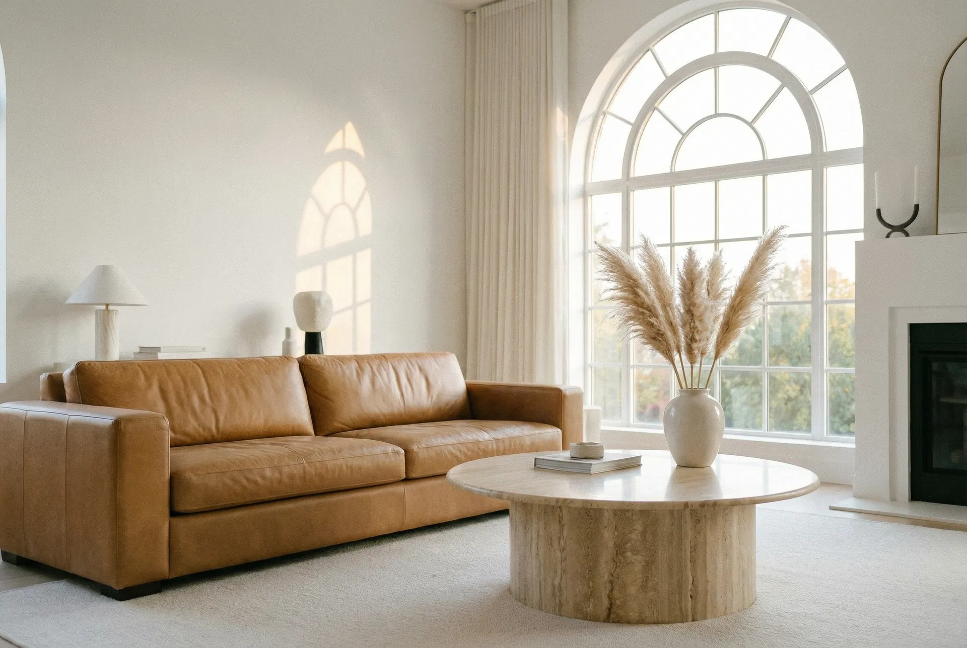 Circular Travertine Beige view 3