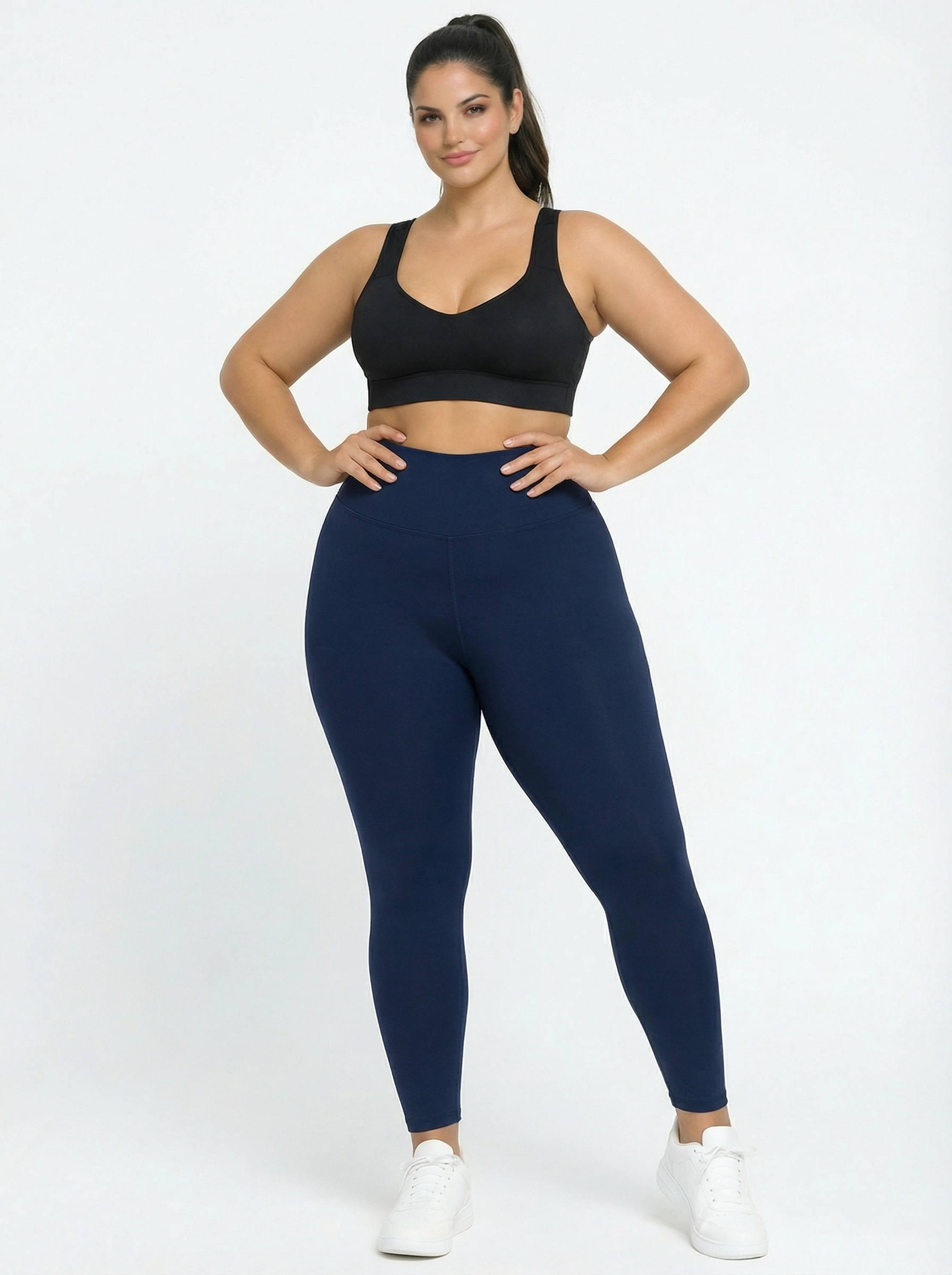 Legging Marinho Cós Alto Suplex Plus Size XP/XM/XG