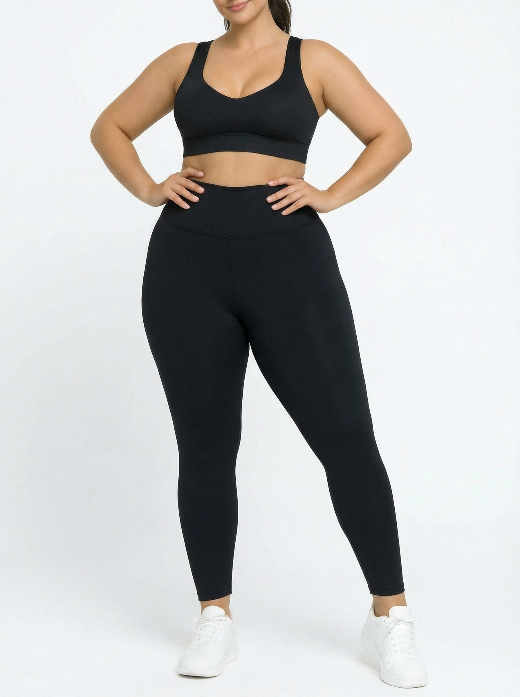 Legging Preta Cós Alto Suplex Plus Size XP/XM