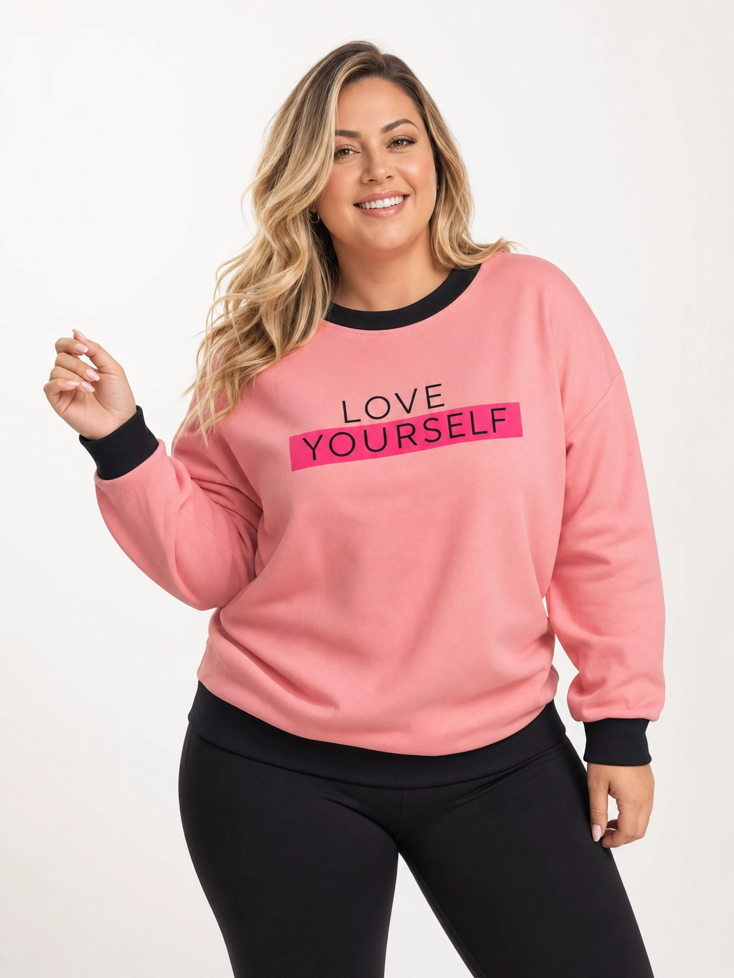 Moletom Rosa Ribana Love Yourself