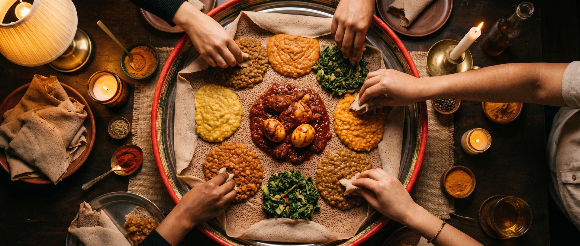 Ethiopian communal dining