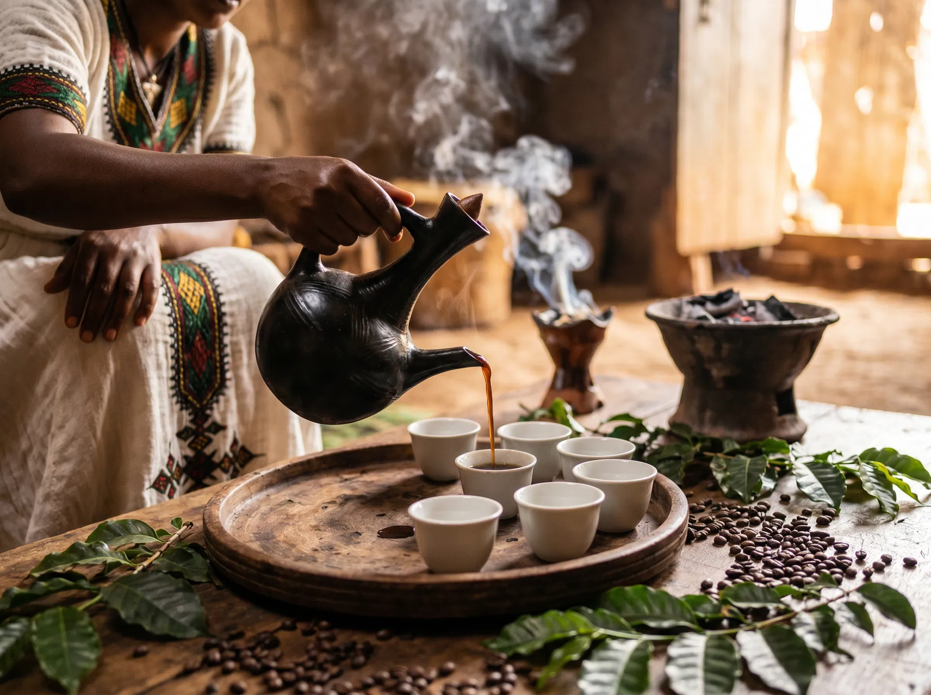 Ethiopian coffee ceremony