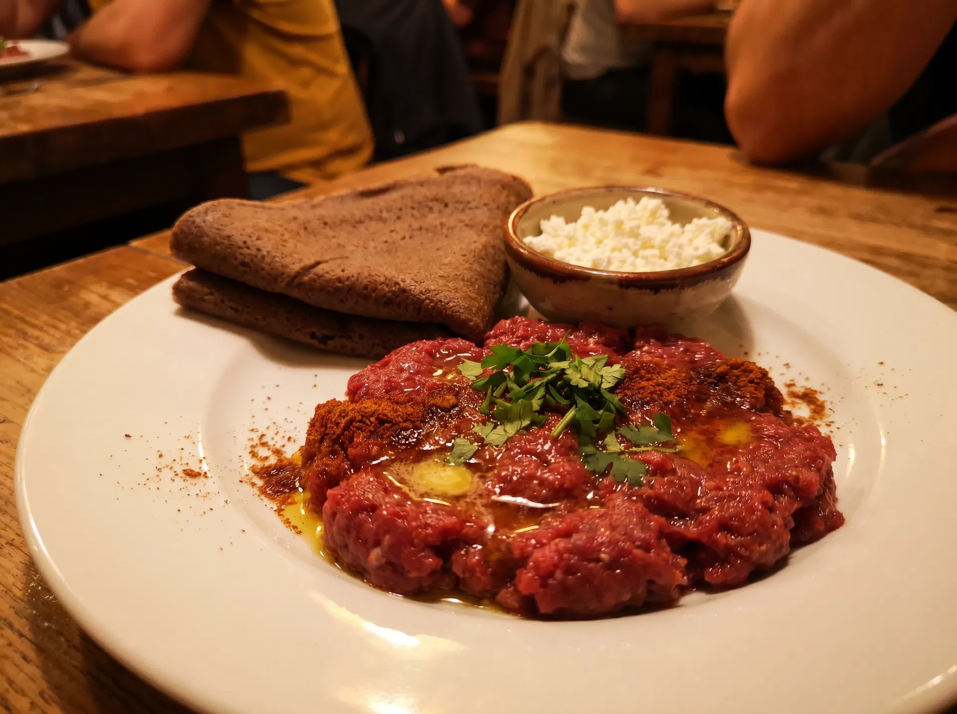 Special Kitfo with kocho and ayib