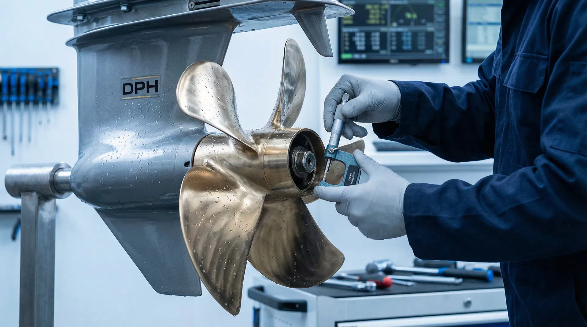 Inspeção profissional de rabeta DPH