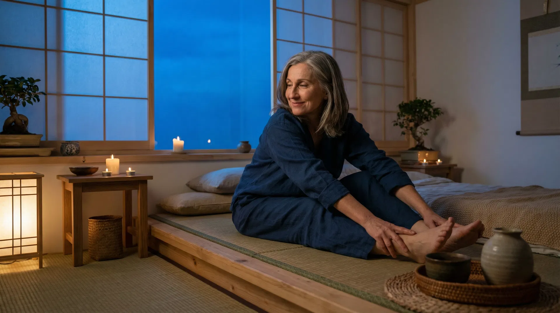 Frau bei Nagare Entspannungsübungen